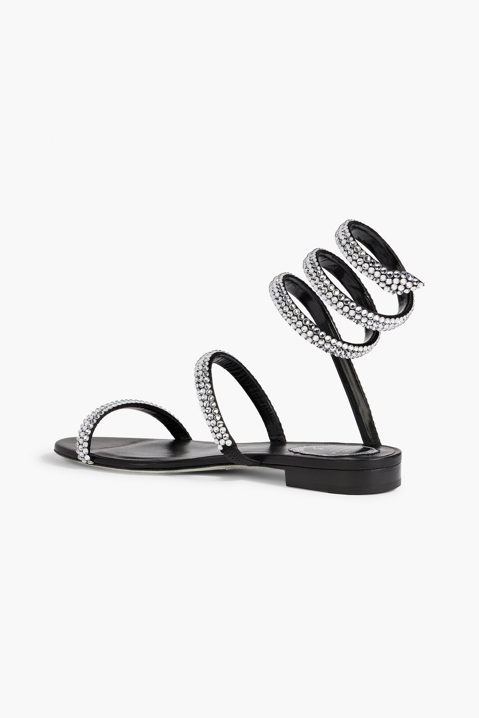 René Caovilla Cleo Crystal-embellished Leather Sandals