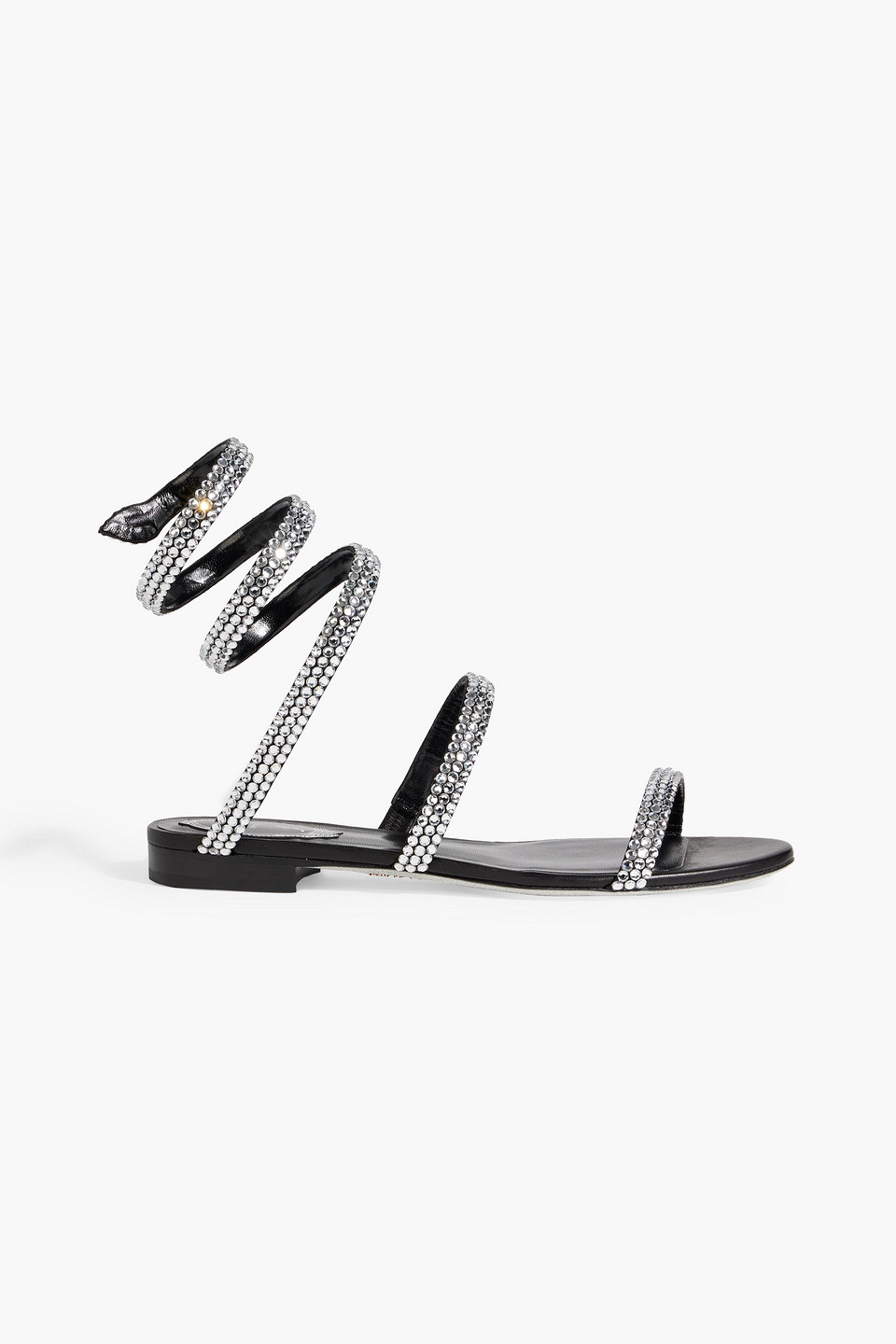 René Caovilla Cleo Crystal-embellished Leather Sandals