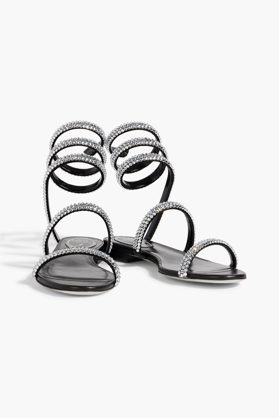 René Caovilla Cleo Crystal-embellished Leather Sandals