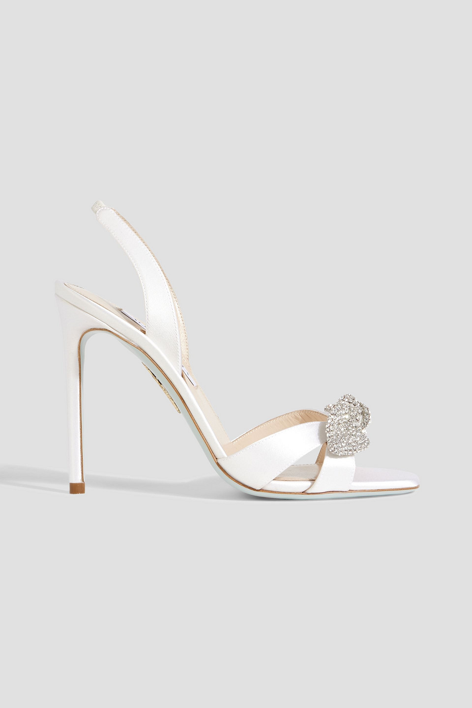Very Bow Tie crystal-embellished satin slingback sandals