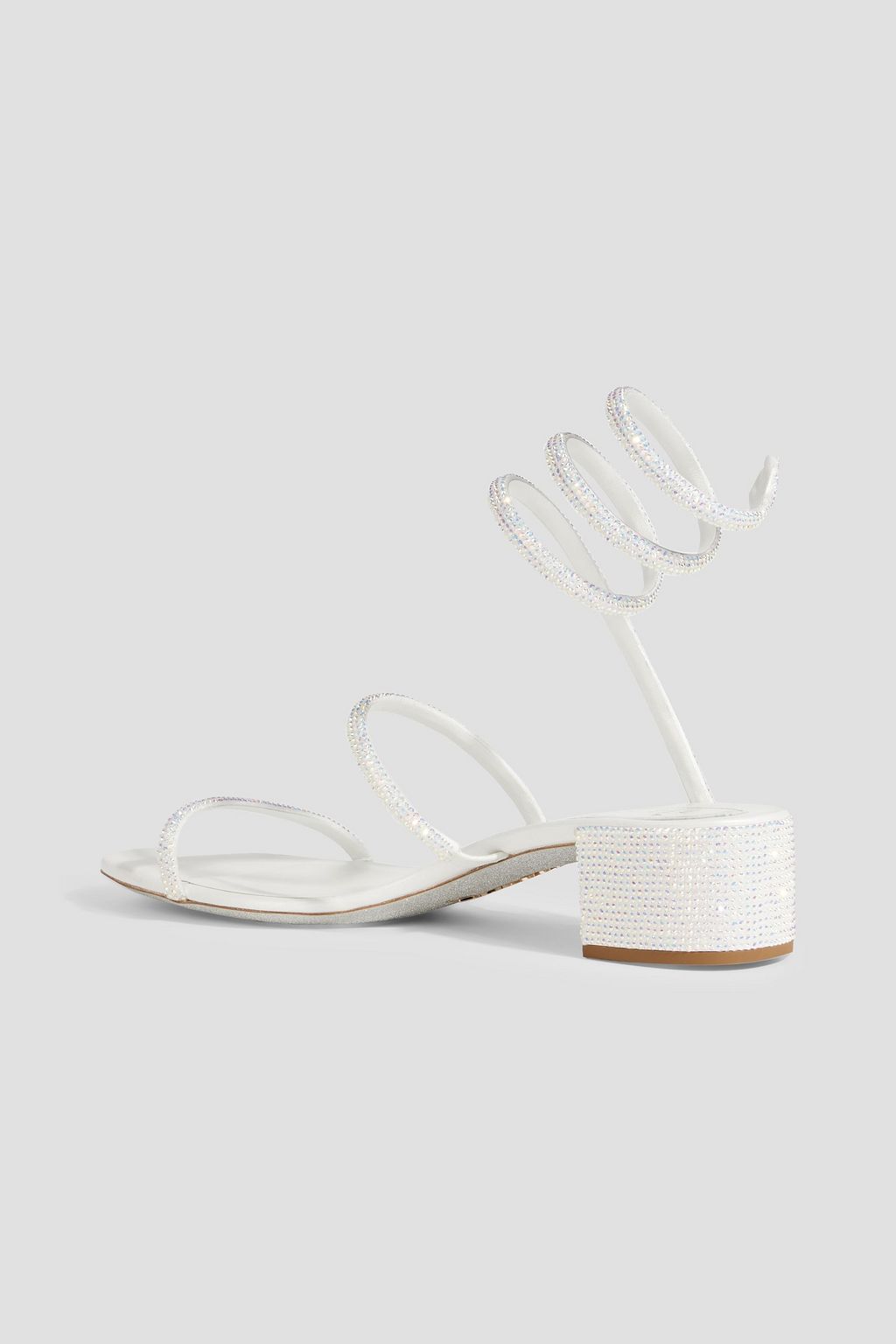 RENE' CAOVILLA Cleo crystal-embellished satin sandals