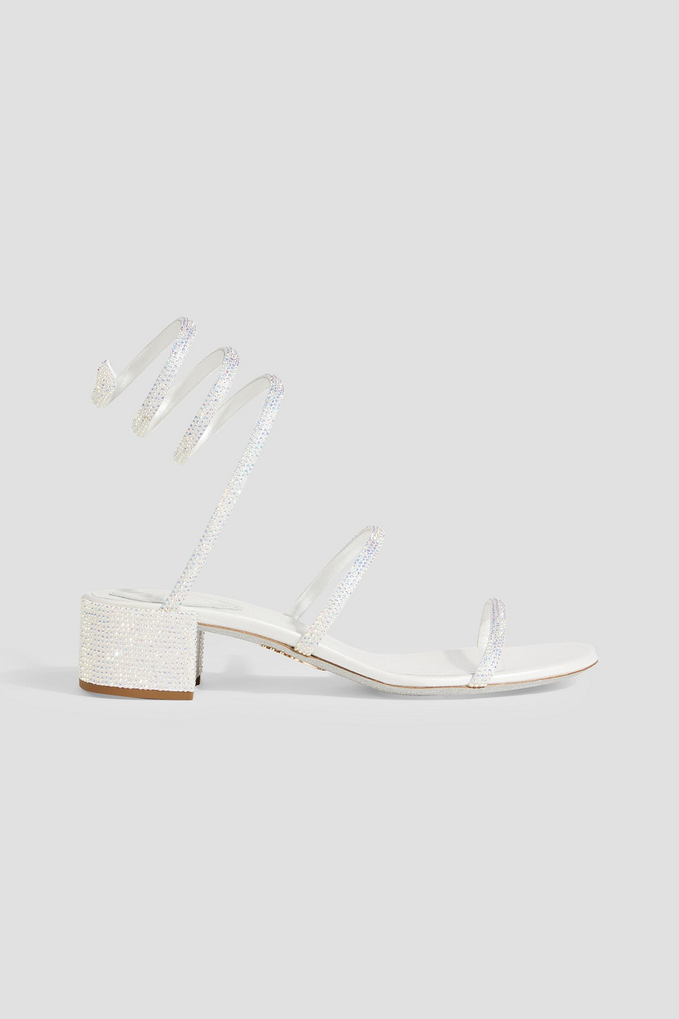 René Caovilla Cleo Crystal-embellished Satin Sandals