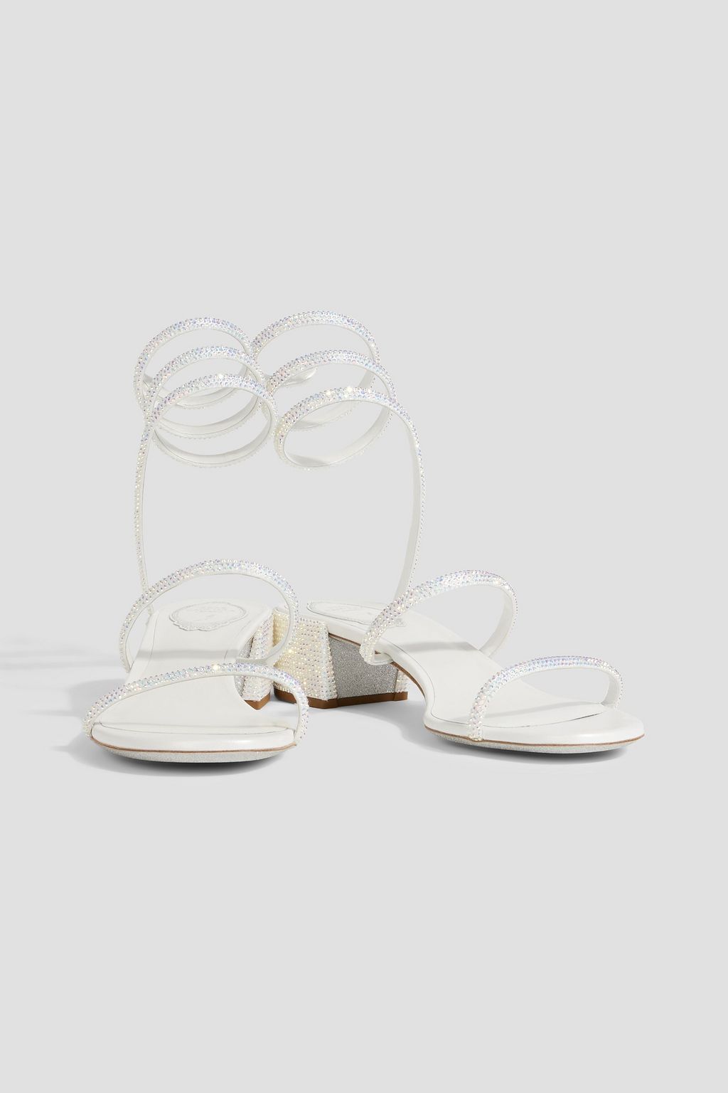 RENE' CAOVILLA Cleo crystal-embellished satin sandals