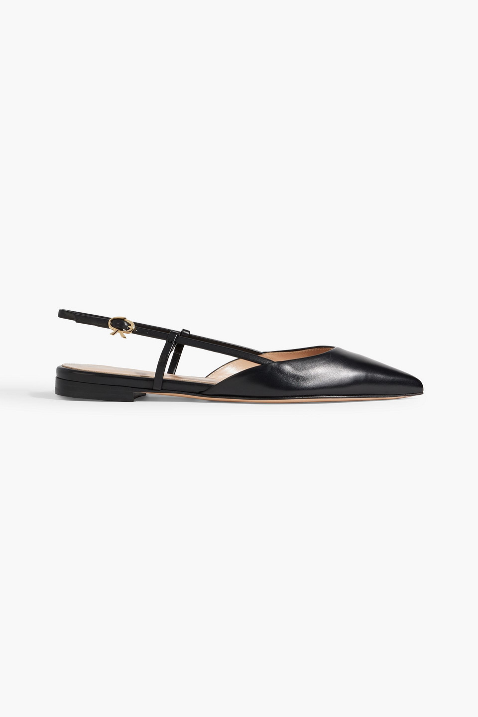 Gianvito Rossi Ascent 05 Leather Slingback Point-toe Flats