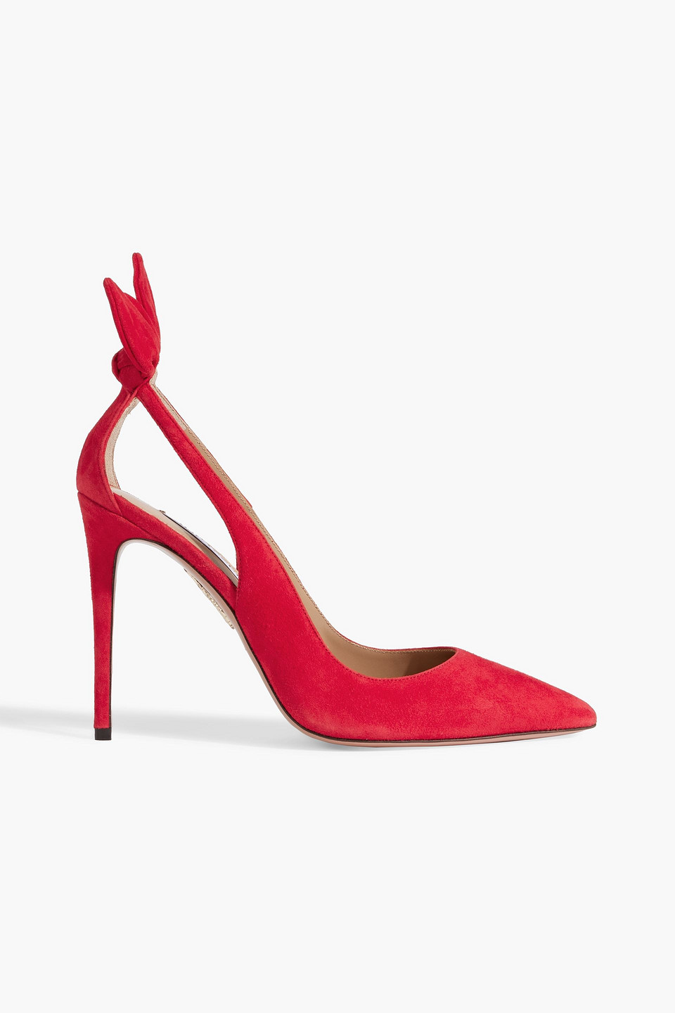 Aquazzura 105mm Bow Tie Suede Pumps