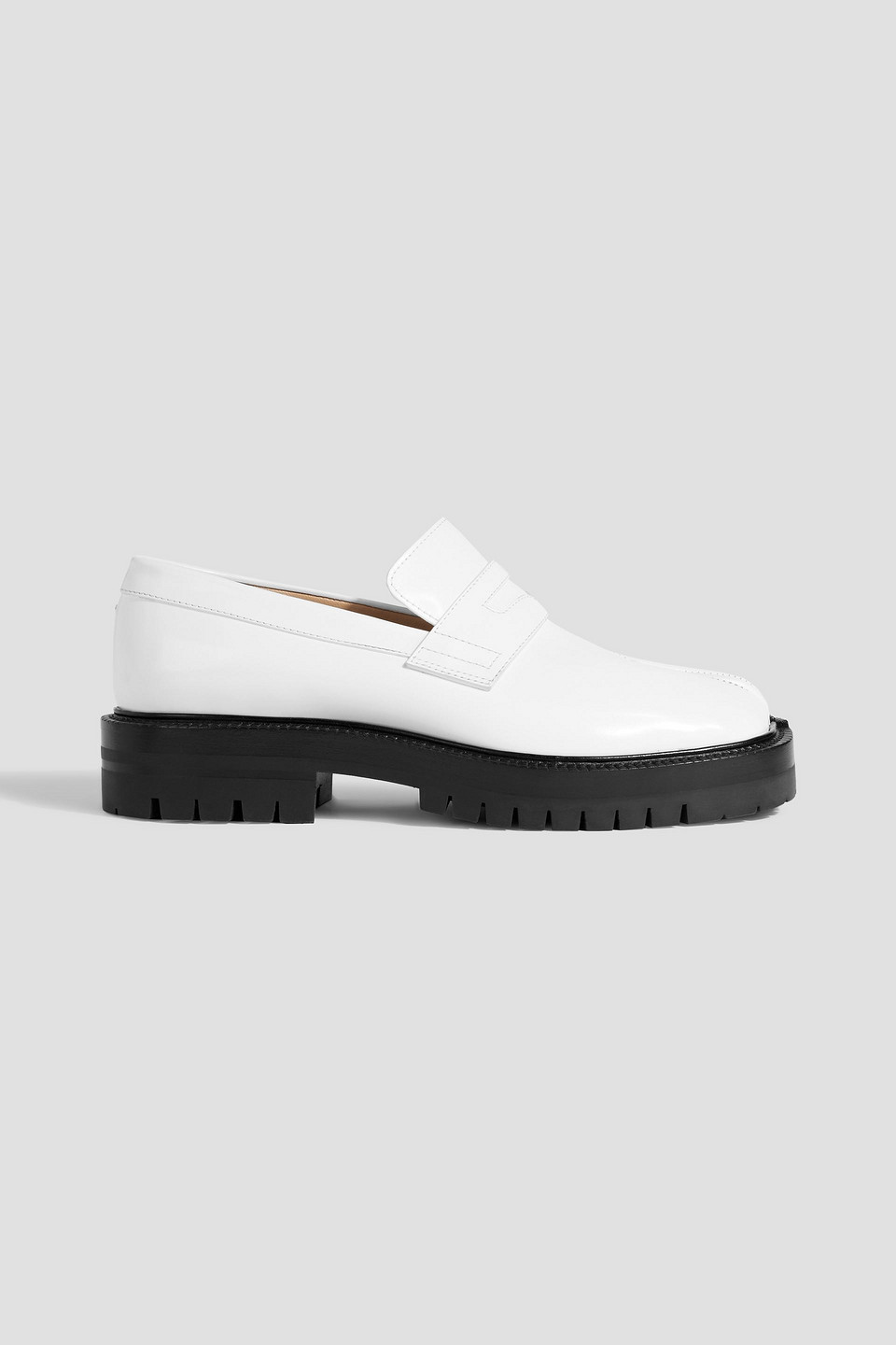 Maison Margiela Tabi Split-toe Glossed-leather Loafers