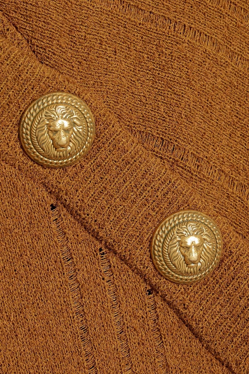 BALMAIN Ribbed bouclé-knit cotton-blend midi dress