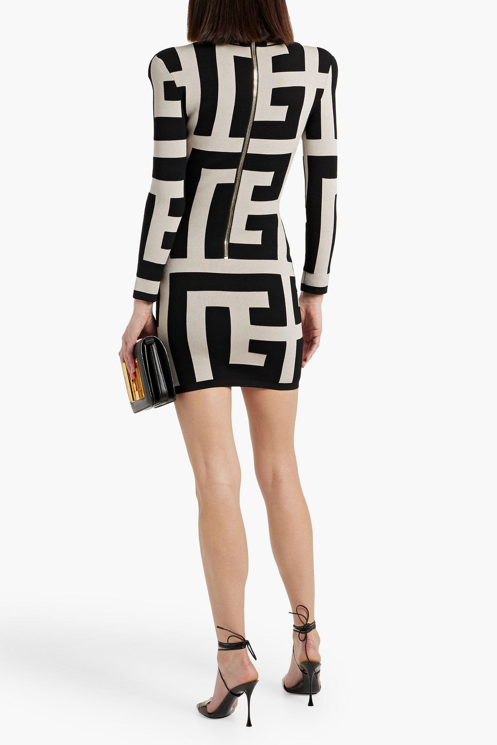 BALMAIN Jacquard-knit mini dress