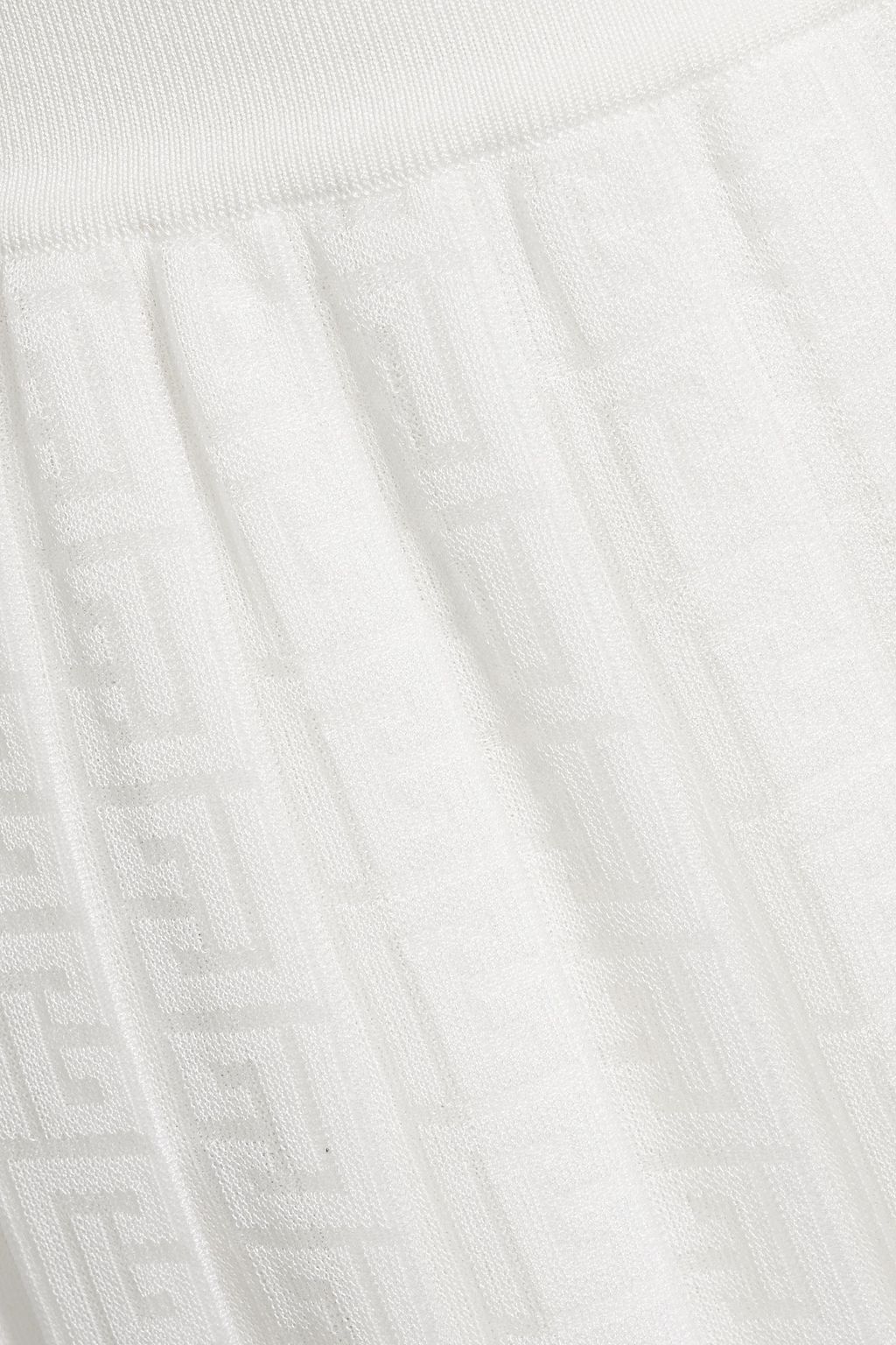 BALMAIN Pleated jacquard-knit culottes