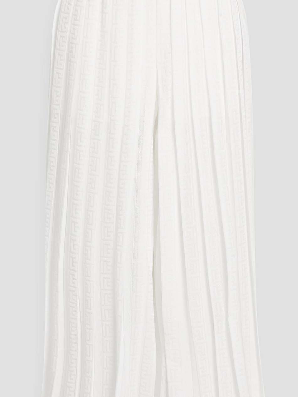 pleated jacquard-knit culottes