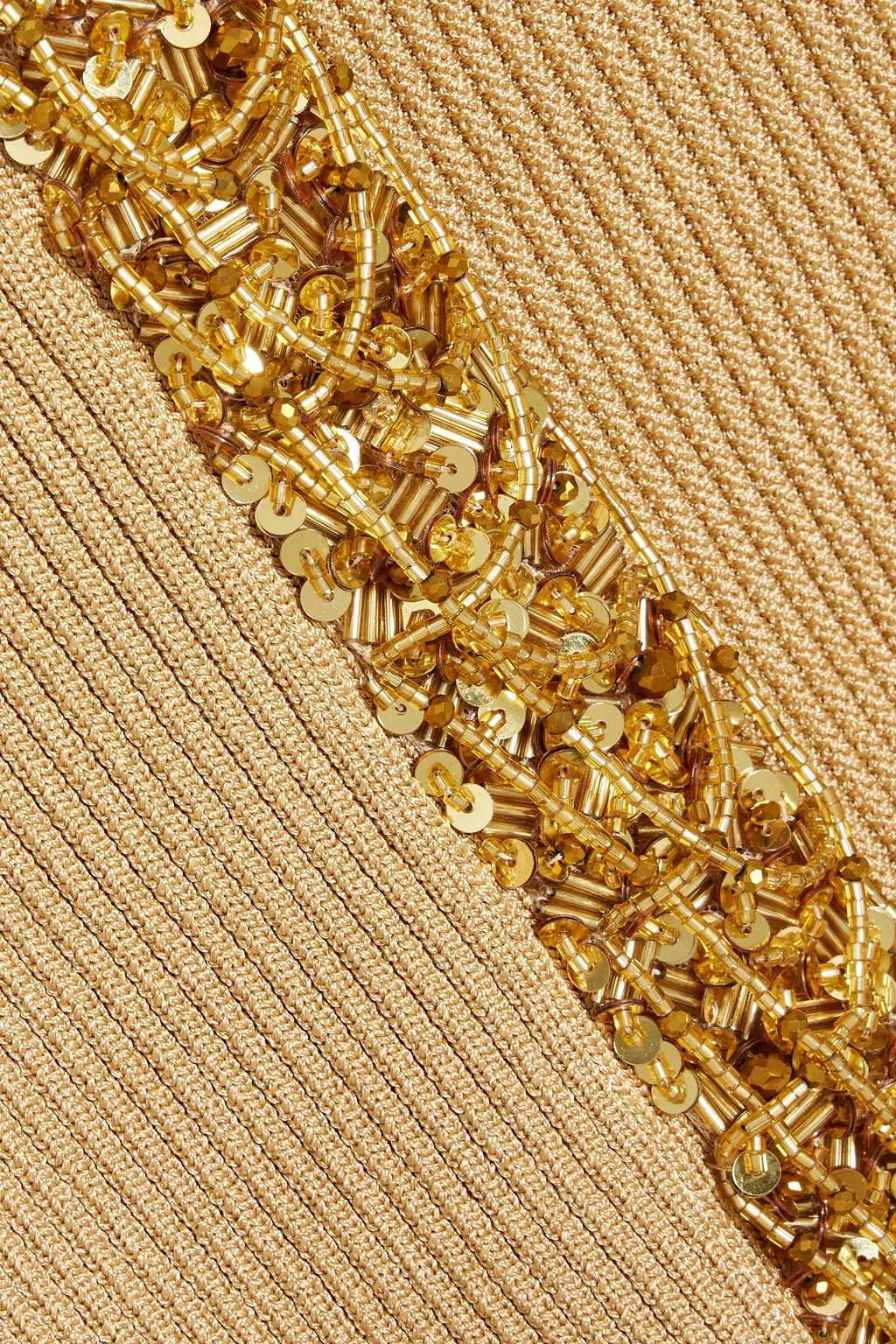 BALMAIN Cropped embellished ribbed-knit cardigan