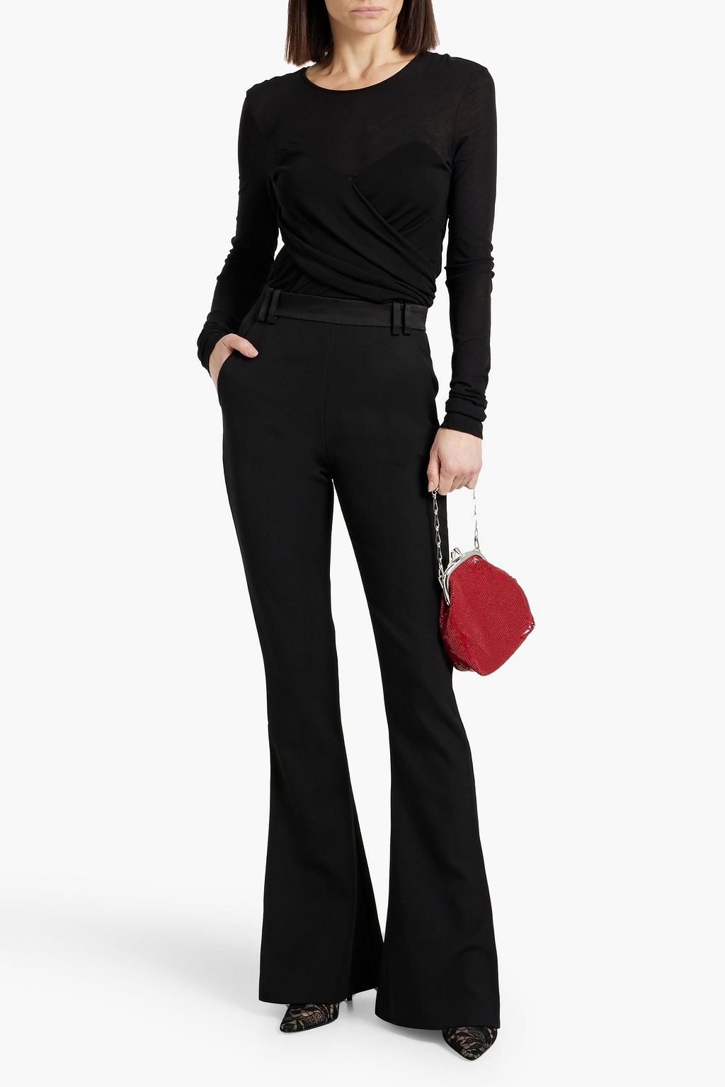 BALMAIN Grain de poudre wool flared pants
