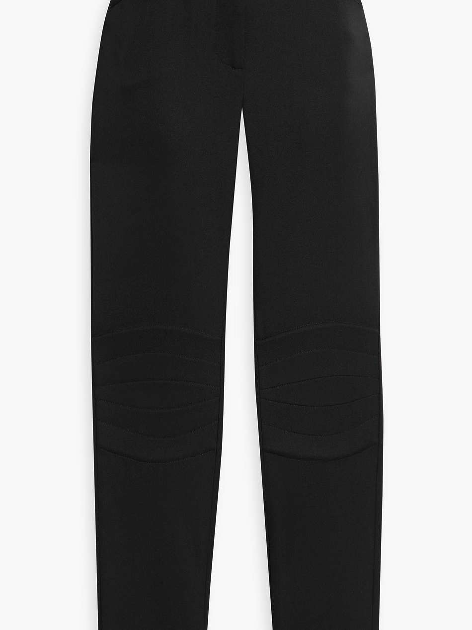 quilted grain de poudre wool-blend slim-leg pants