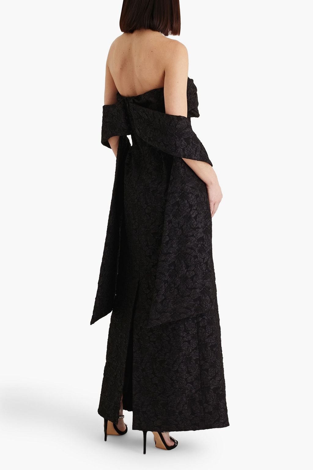 SIMKHAI Ariana strapless draped cloqué gown