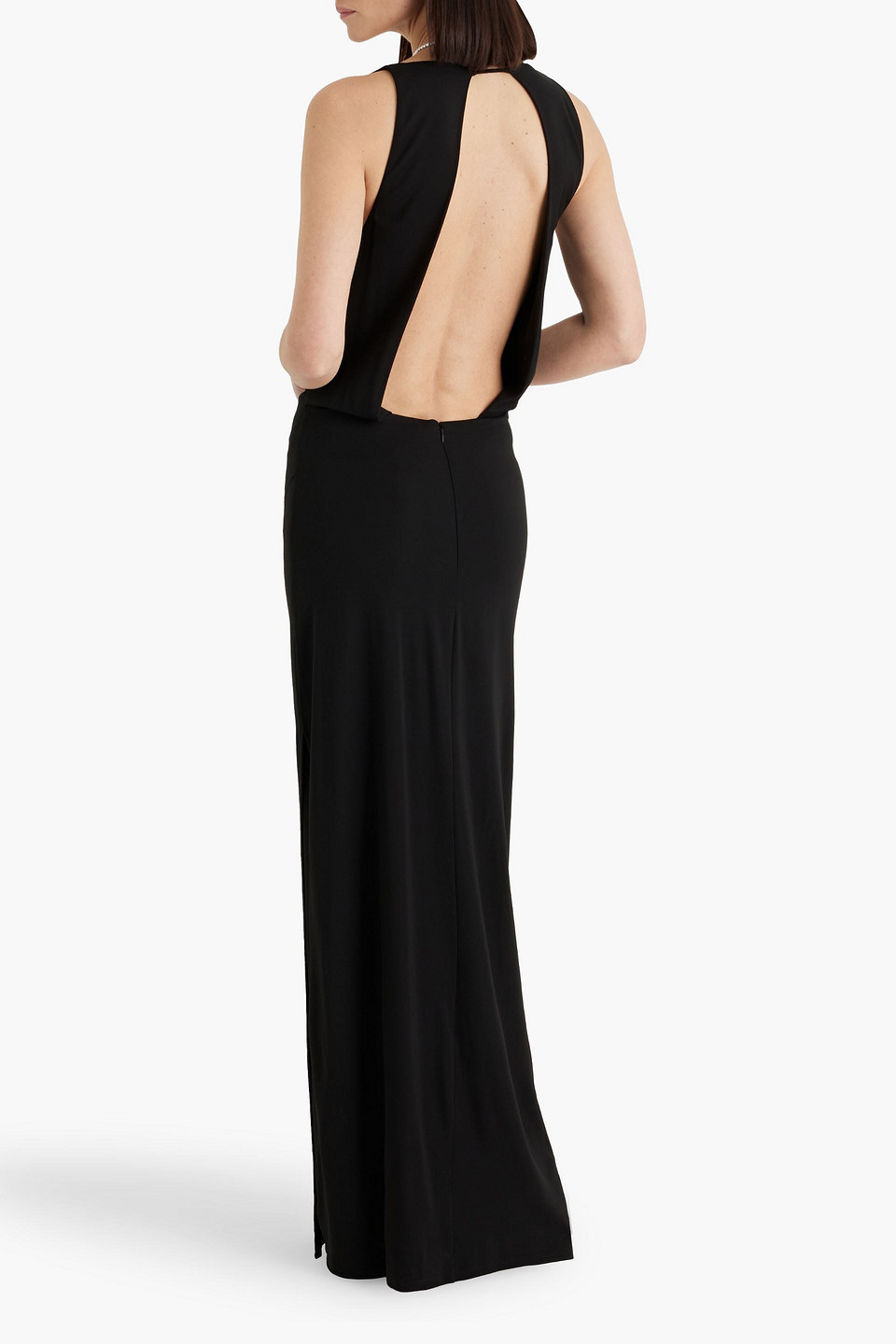 Simkhai Kosme Open-back Draped Stretch-jersey Gown In Black