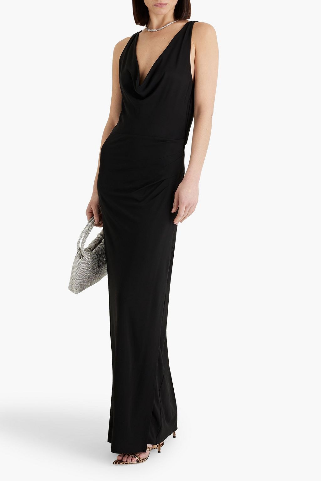 SIMKHAI Kosme open-back draped stretch-jersey gown