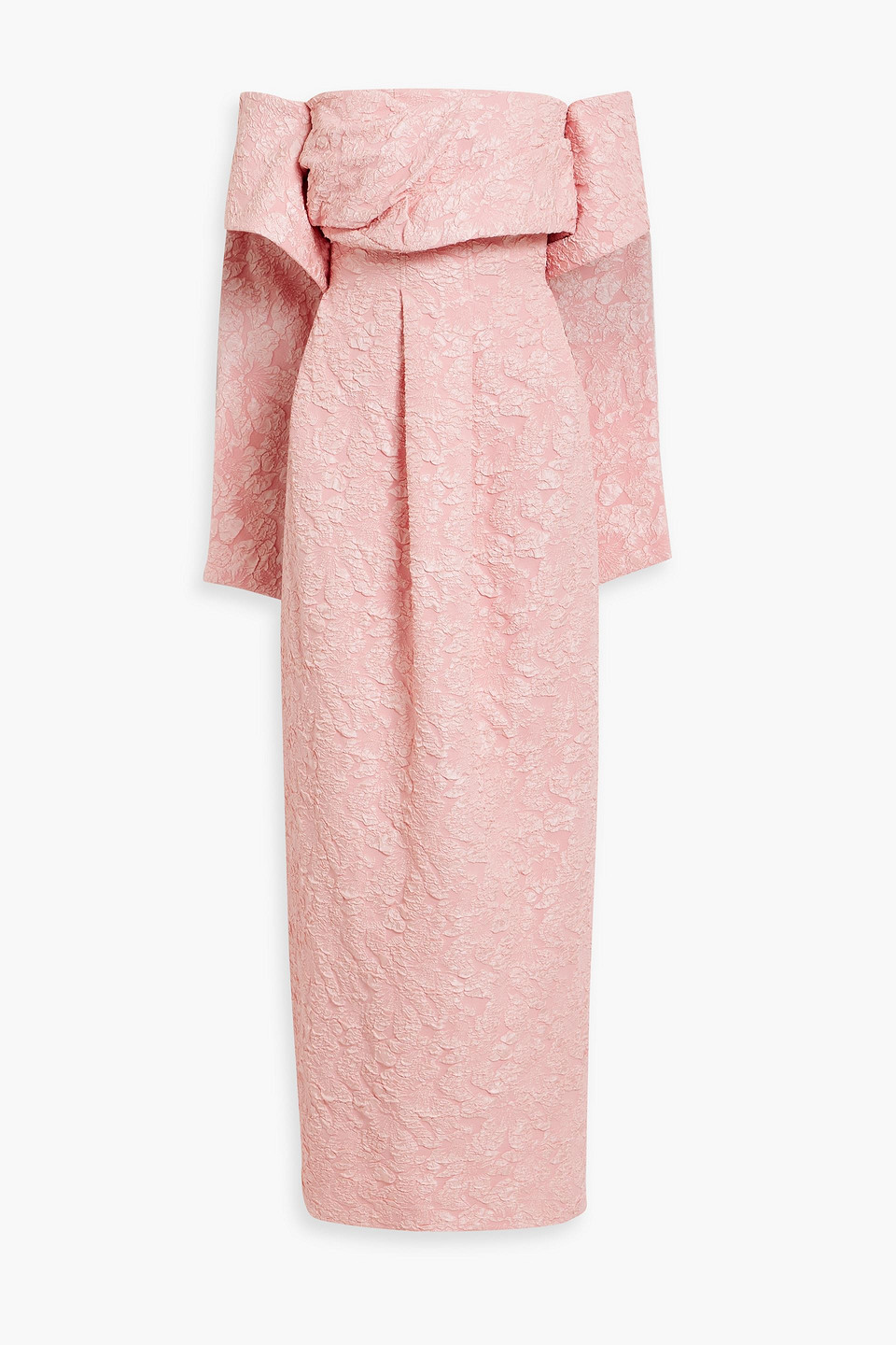 Simkhai Ariana Strapless Draped Cloqué Gown