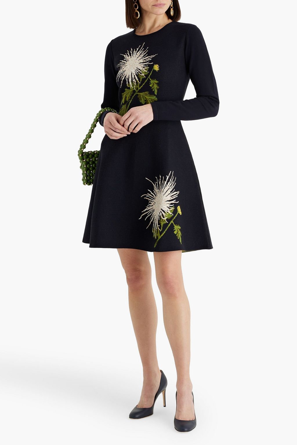 OSCAR DE LA RENTA Jacquard-knit mini dress