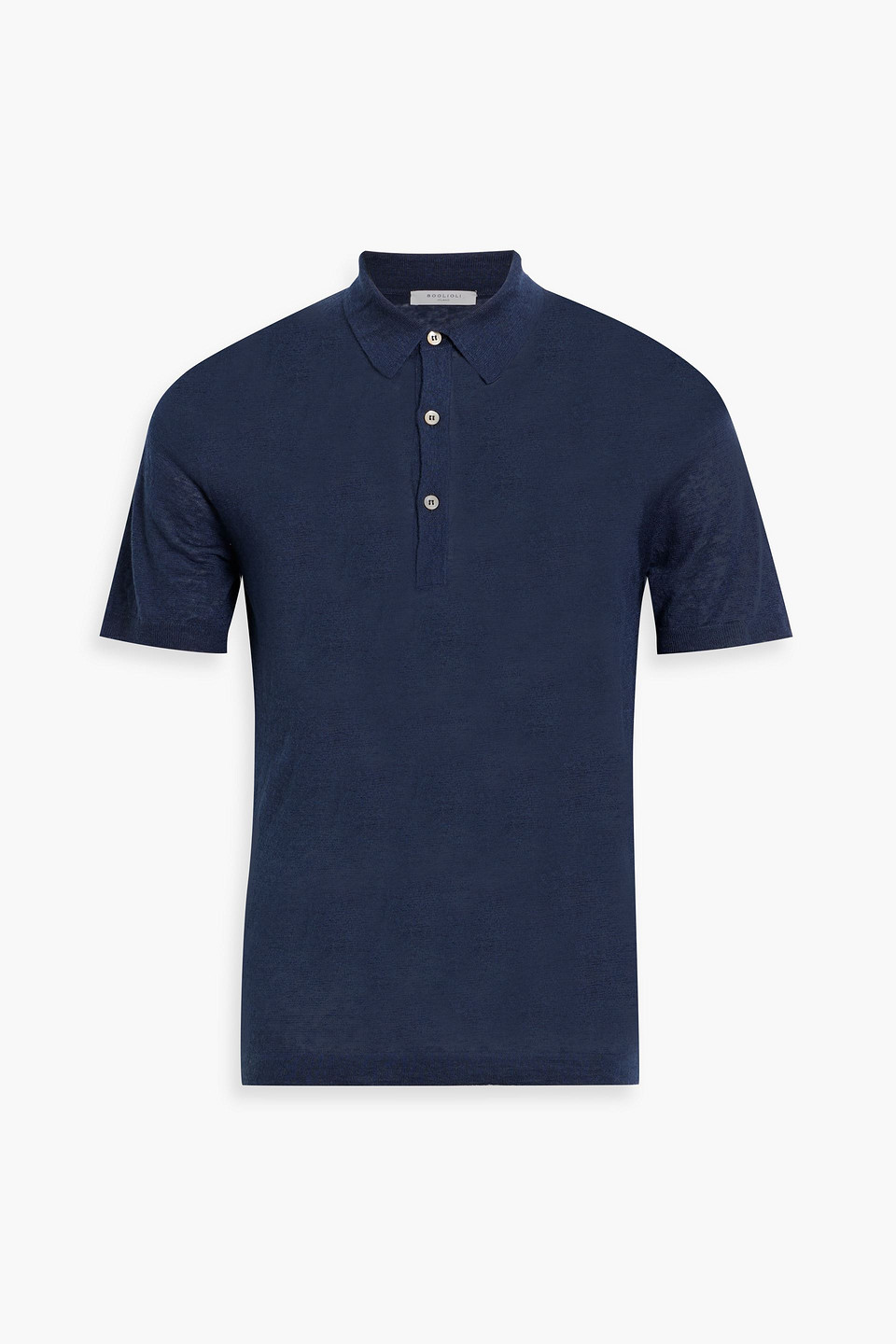 Boglioli Linen, Cashmere And Silk-blend Polo Shirt In Blue