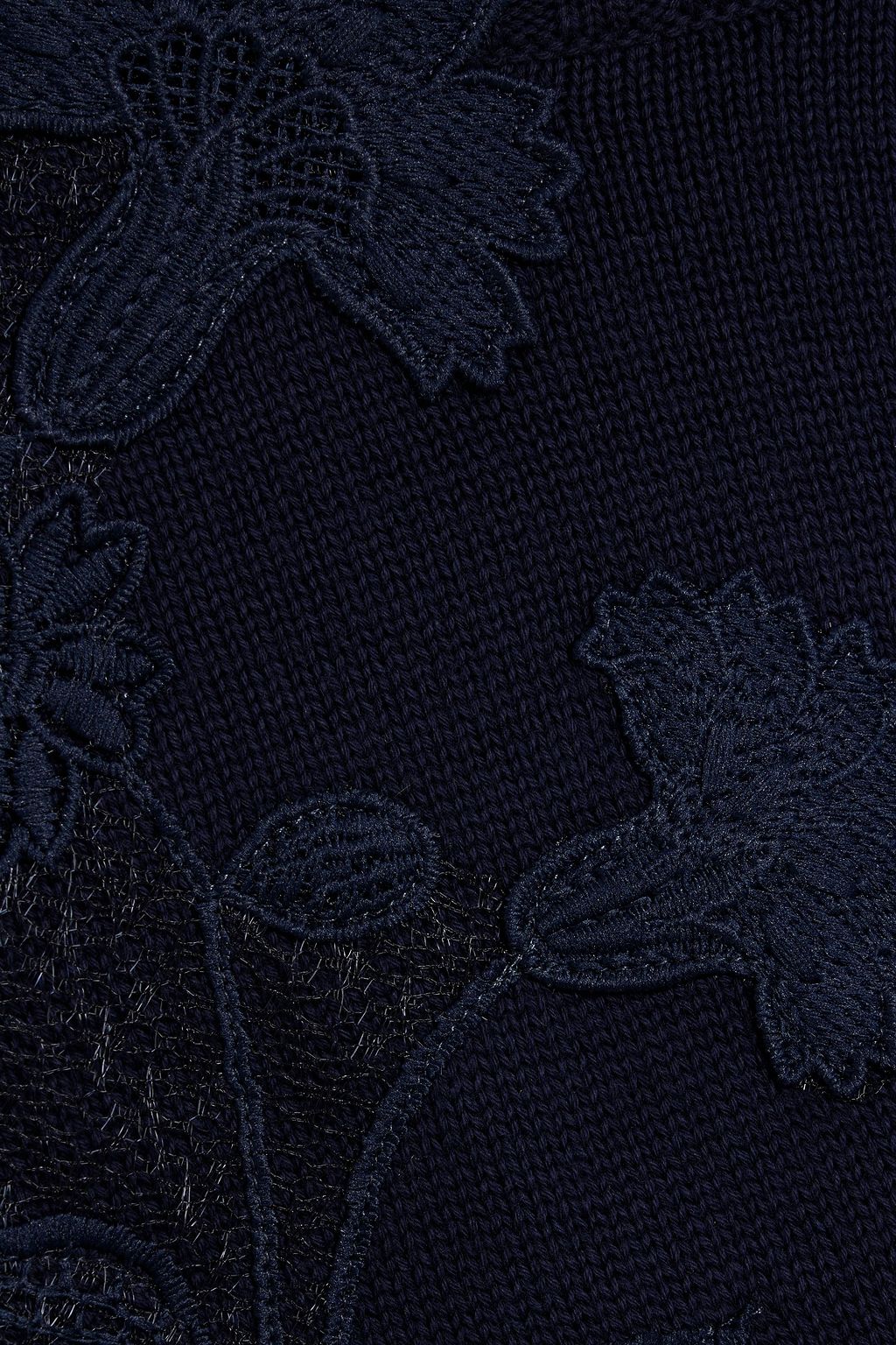 OSCAR DE LA RENTA Embroidered cotton sweater