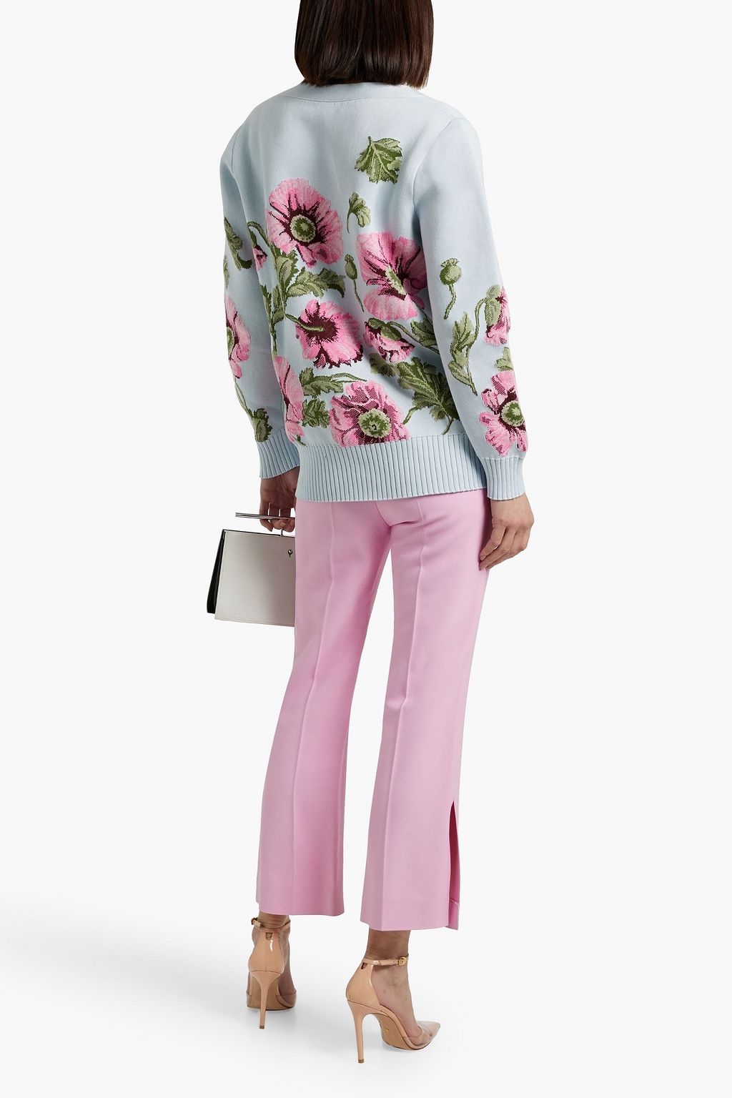 OSCAR DE LA RENTA Jacquard-knit cotton-blend cardigan