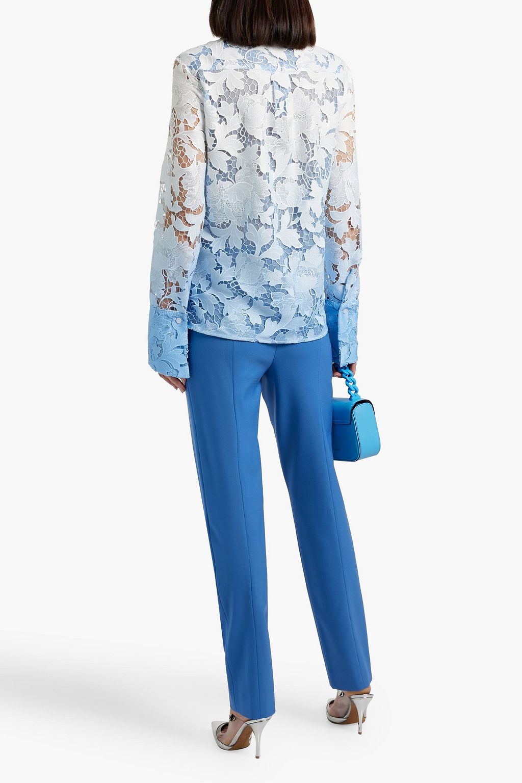 OSCAR DE LA RENTA Dégradé guipure lace shirt