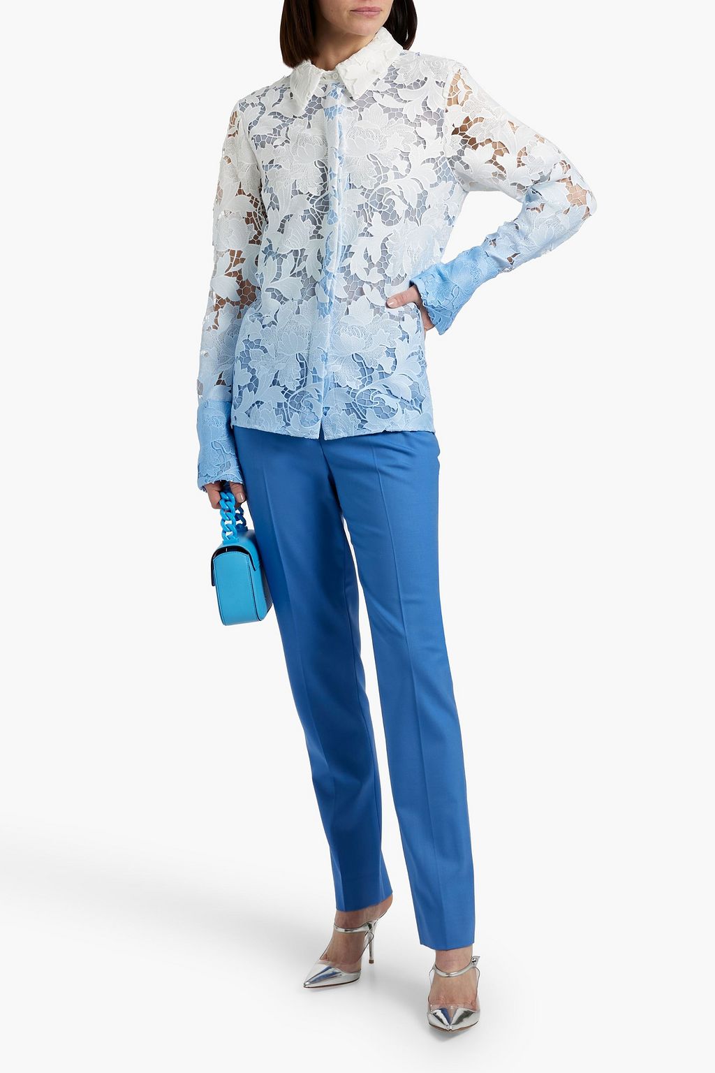 OSCAR DE LA RENTA Dégradé guipure lace shirt
