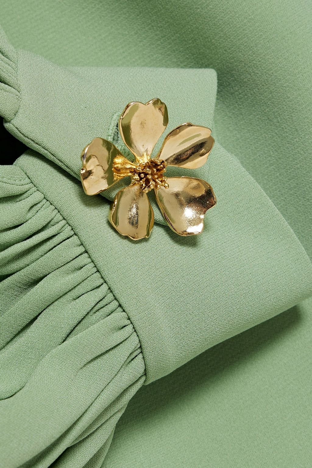 OSCAR DE LA RENTA Silk-blend crepe blouse