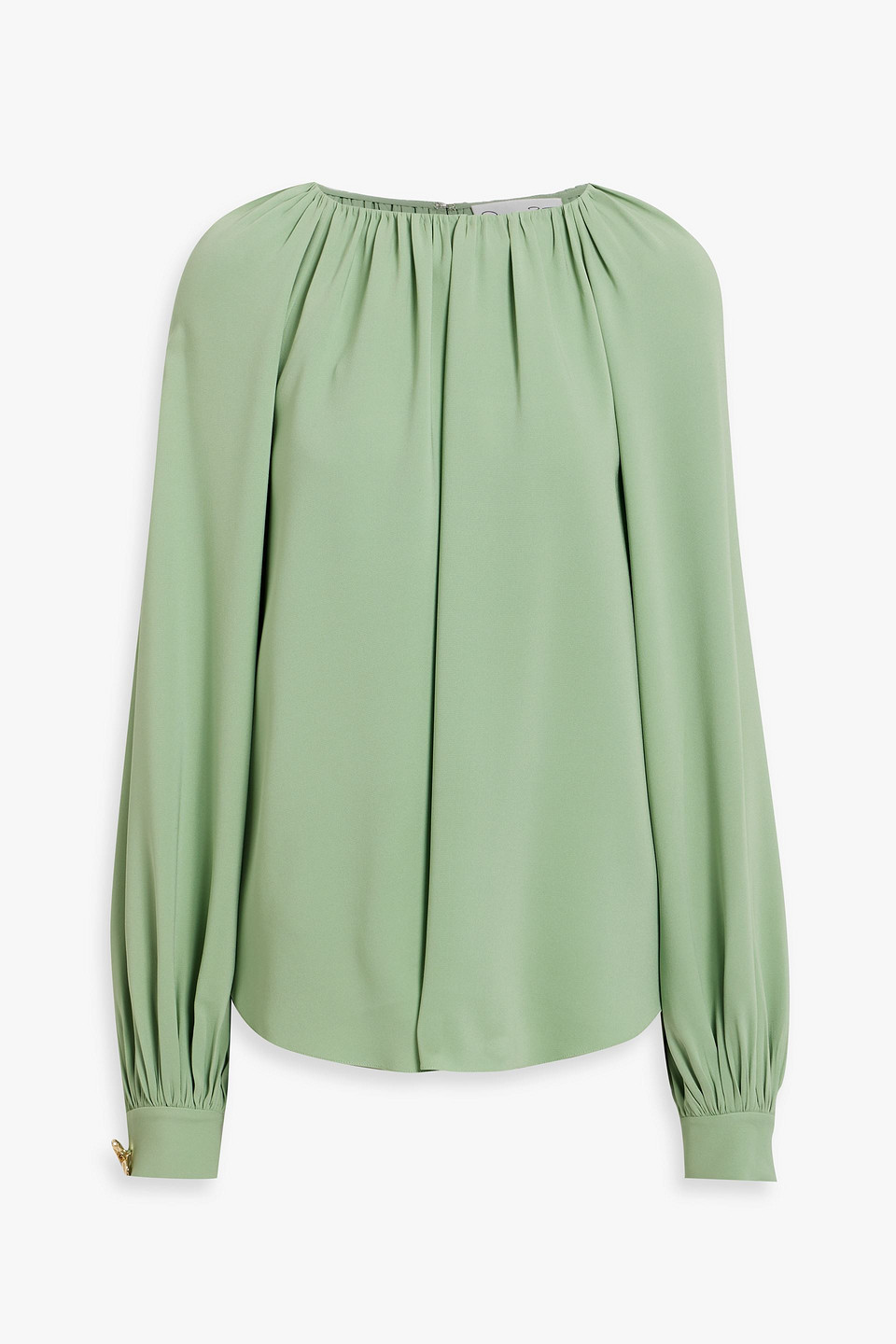 Silk-blend crepe blouse
