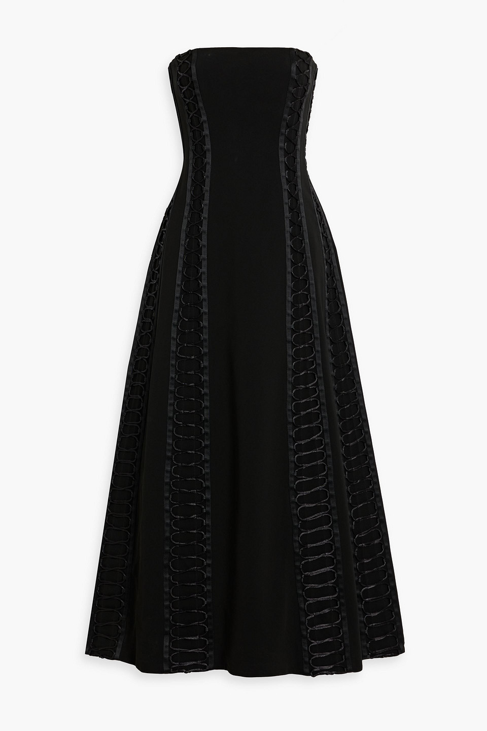 Simkhai Dennison Strapless Crepe Midi Dress In Black