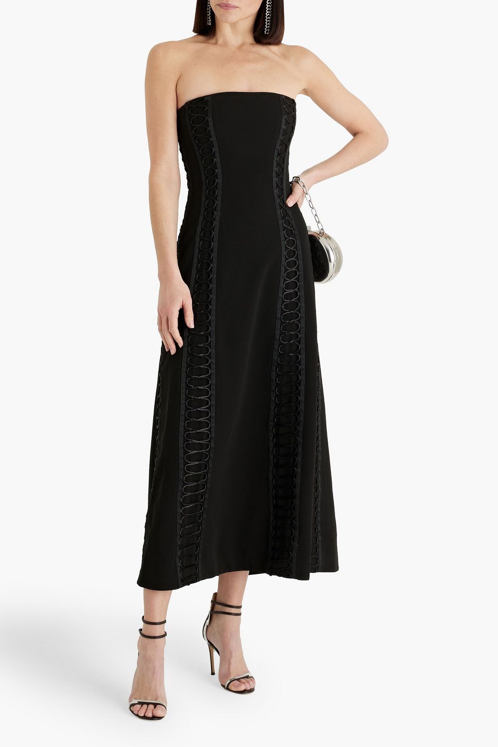 SIMKHAI Dennison strapless crepe midi dress