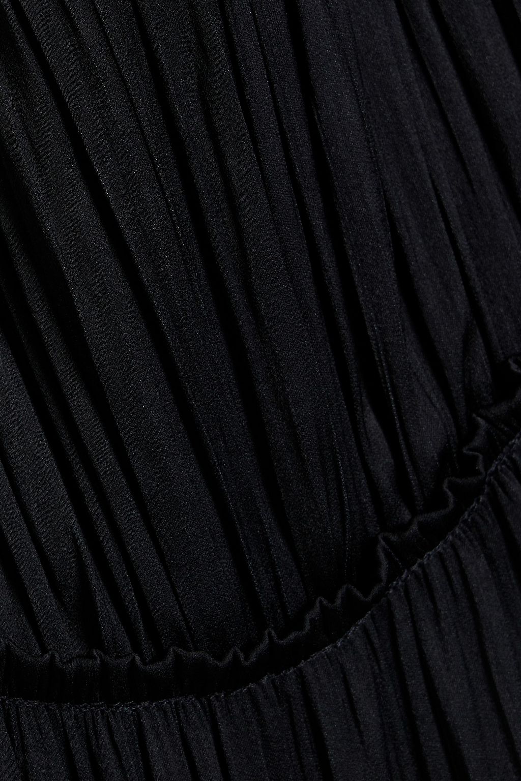 SIMKHAI Tiered pleated satin maxi dress