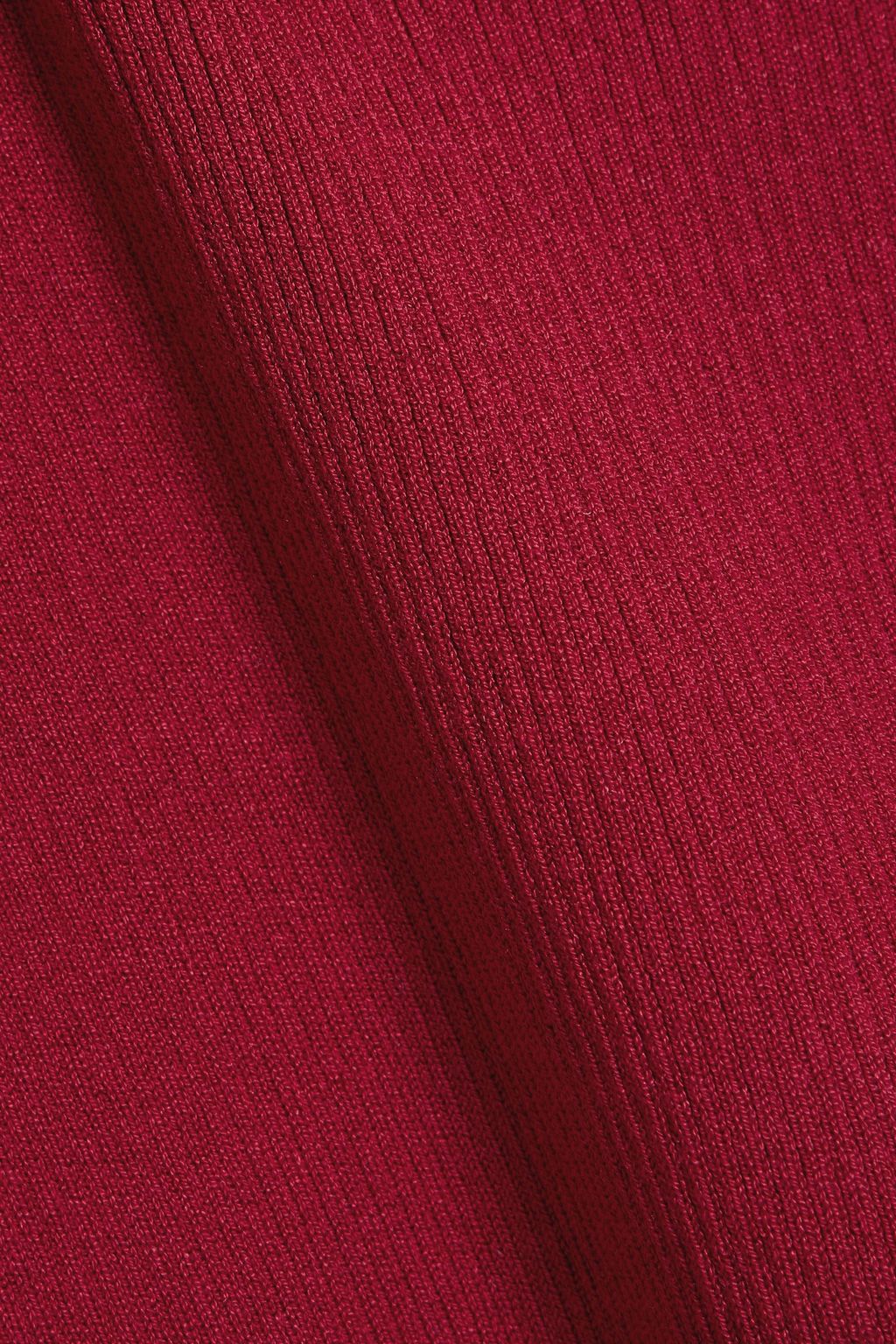 OSCAR DE LA RENTA Ribbed silk-blend turtleneck top