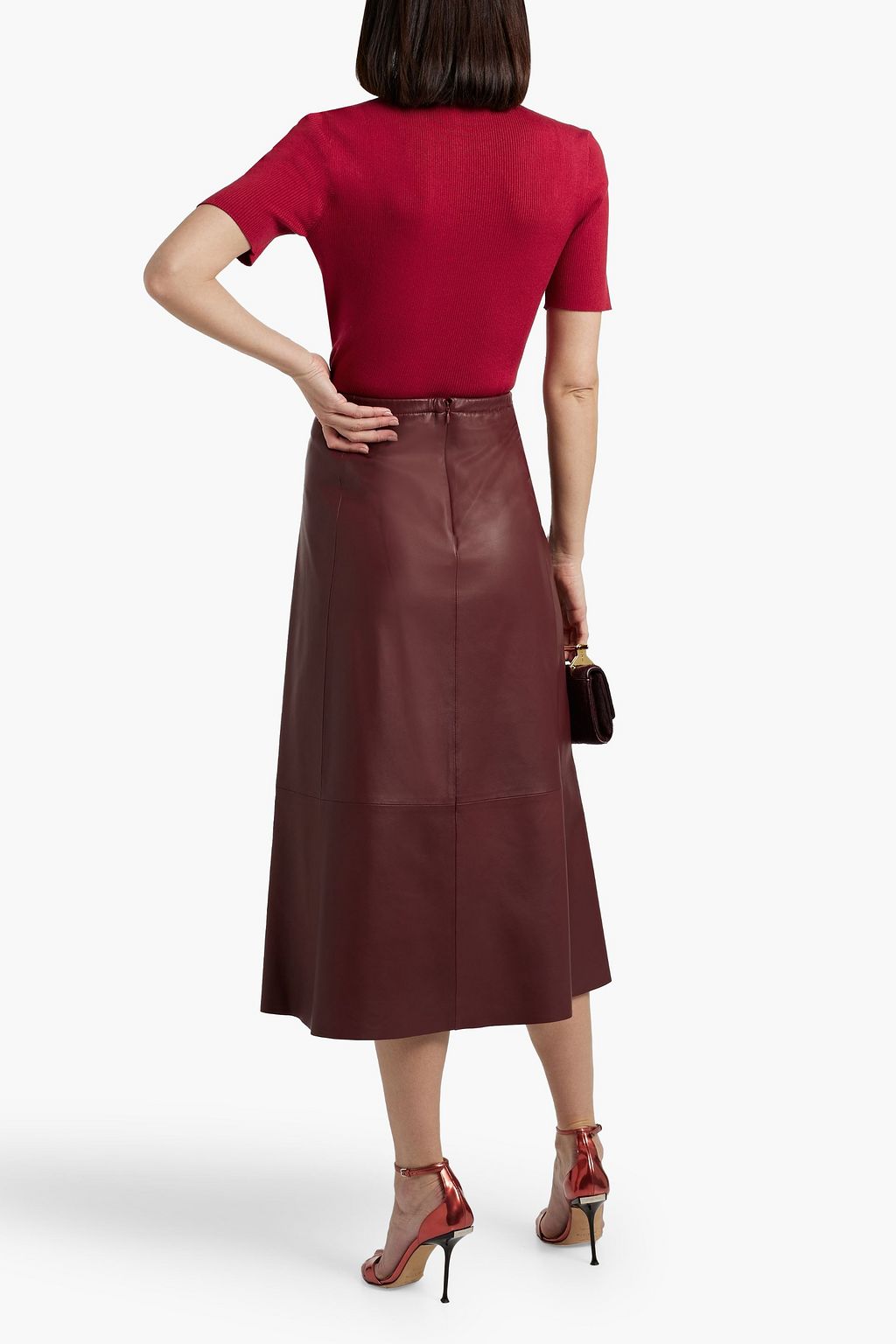 OSCAR DE LA RENTA Ribbed silk-blend turtleneck top