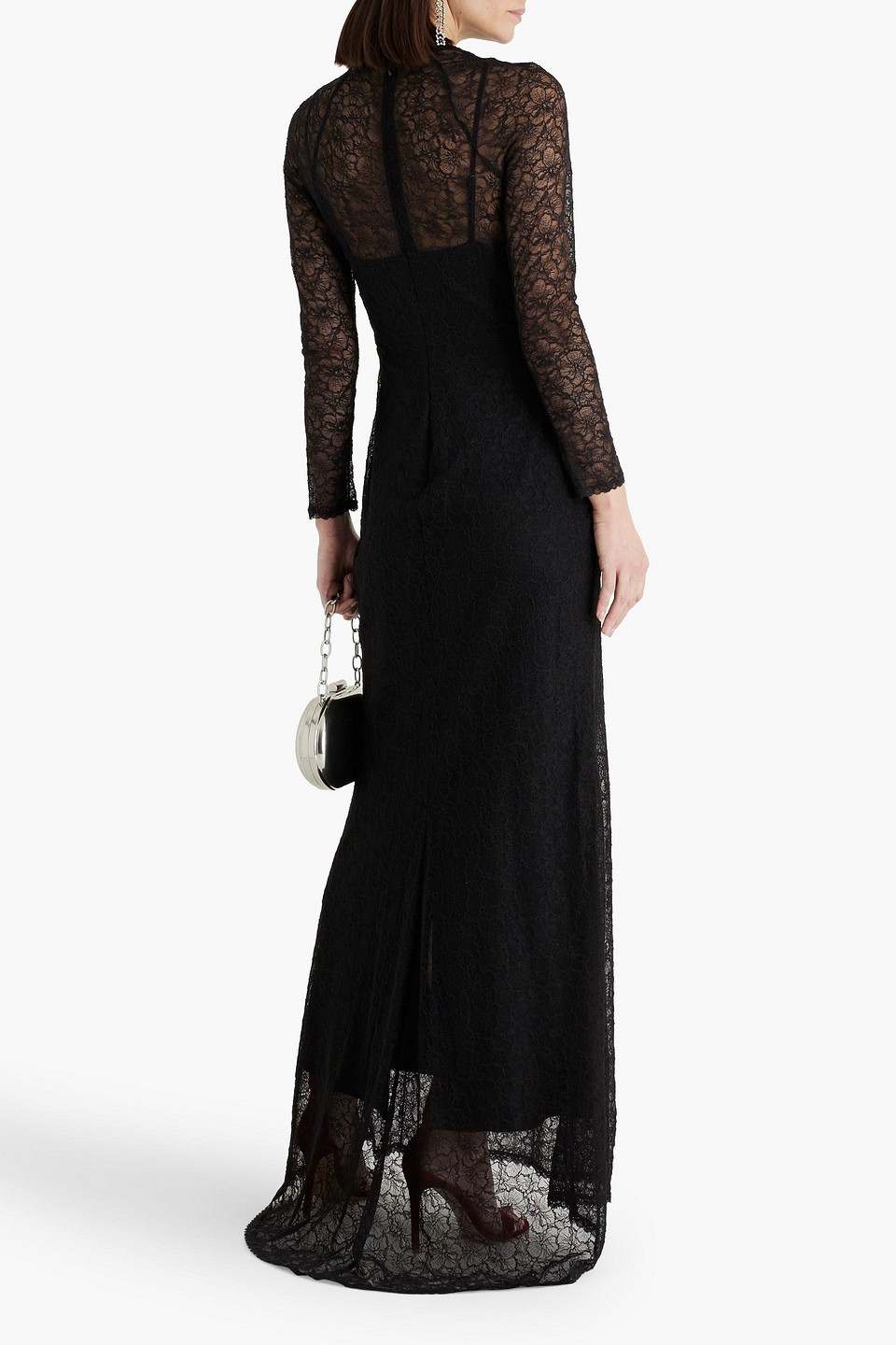 Simkhai Stacy Stretch-lace Gown In Black