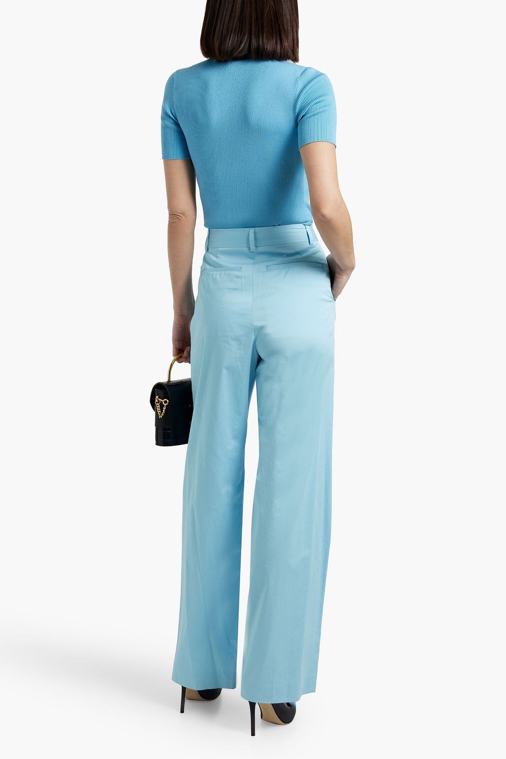 OSCAR DE LA RENTA Ribbed silk-blend turtleneck top