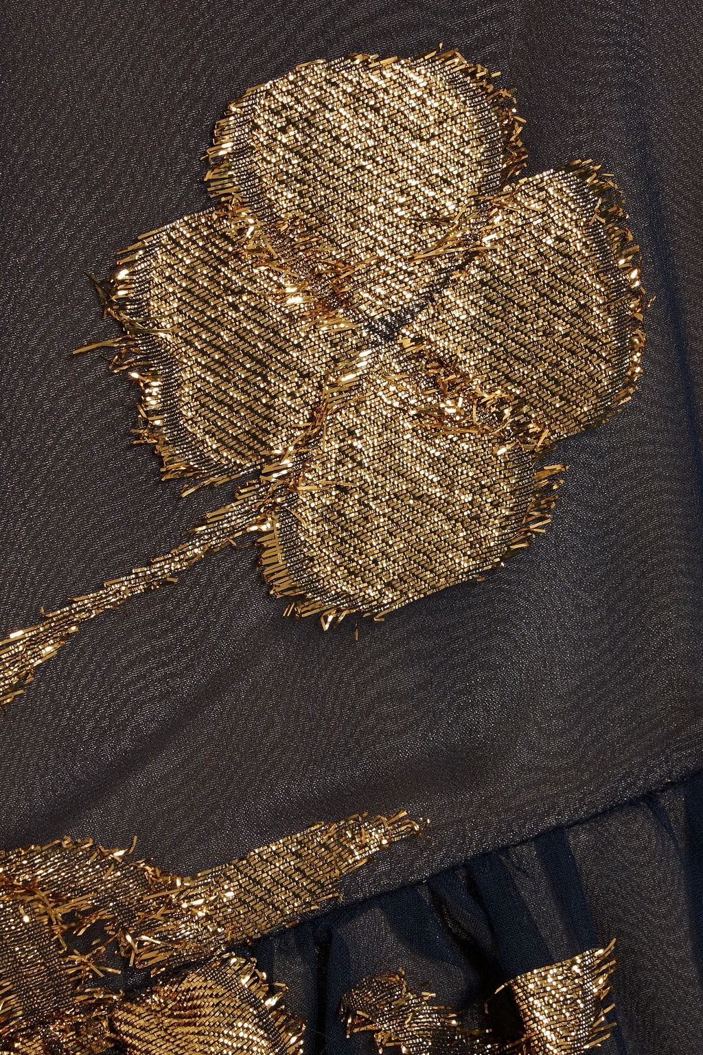 OSCAR DE LA RENTA Metallic fil coupé silk-blend chiffon midi dress