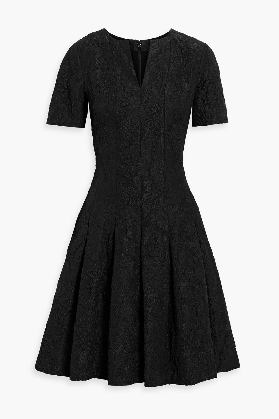 Oscar De La Renta Pleated Satin-cloqué Mini Dress