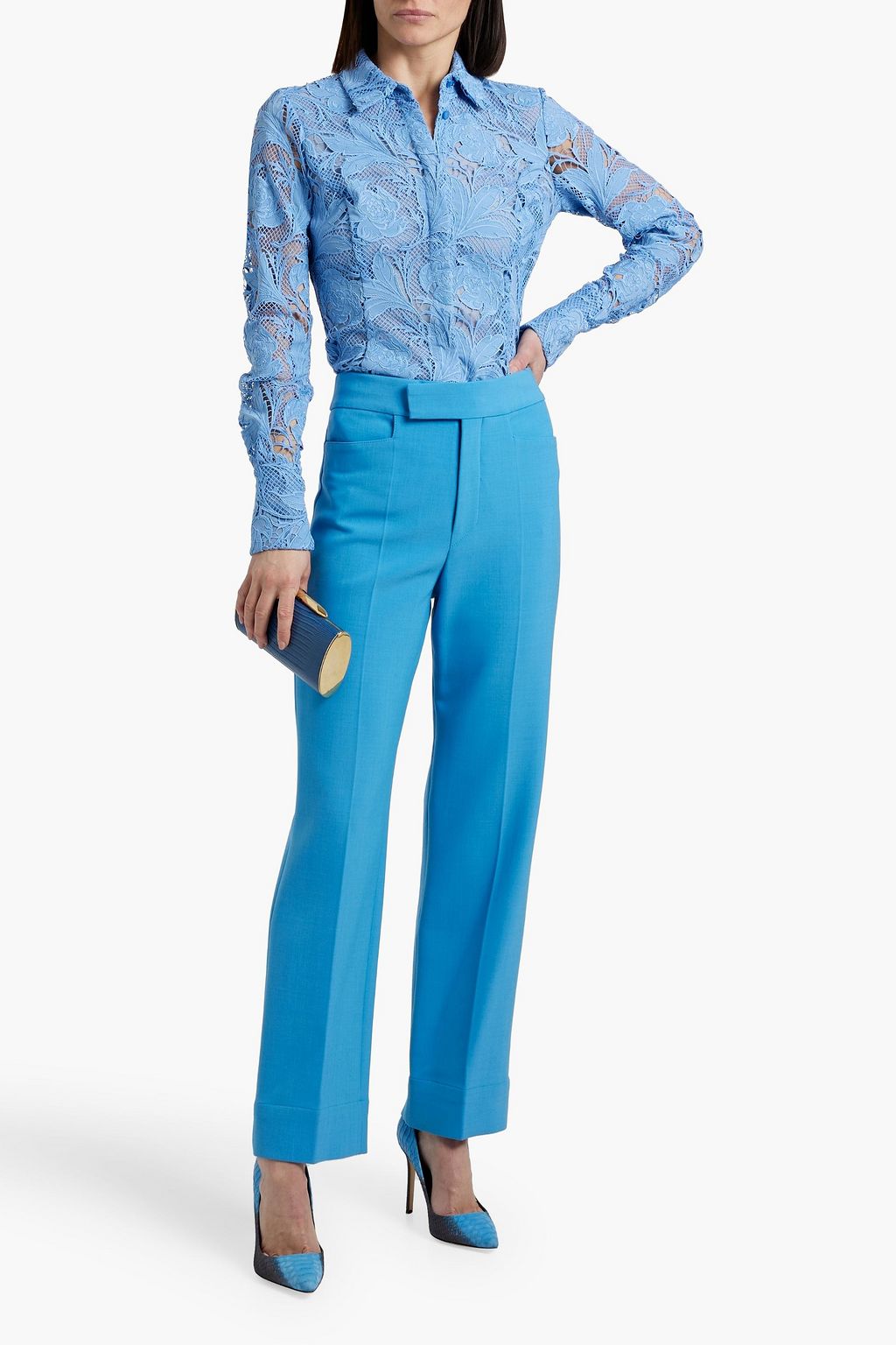 OSCAR DE LA RENTA Guipure lace shirt