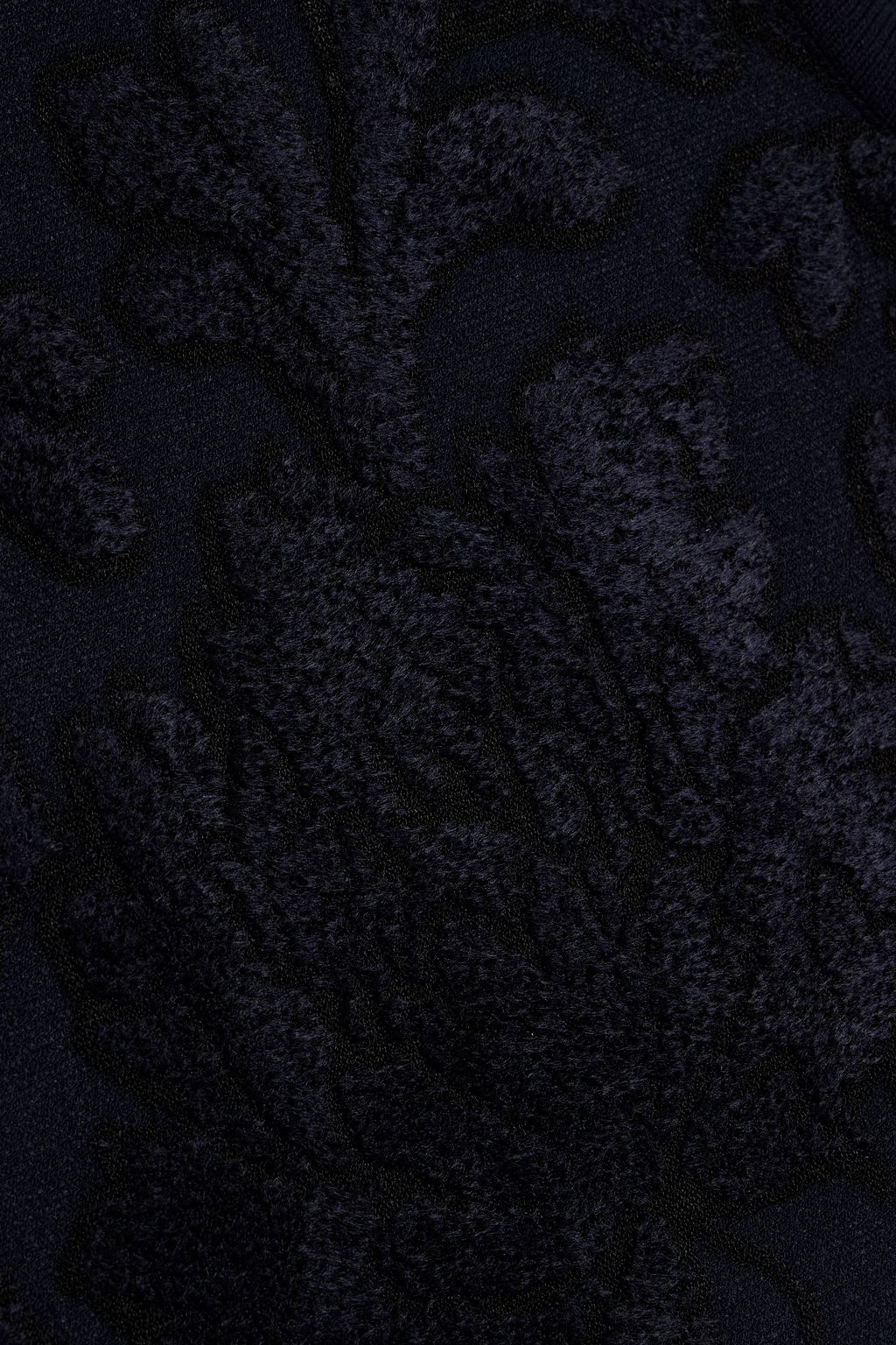 OSCAR DE LA RENTA Guipure lace-trimmed velvet-jacquard dress
