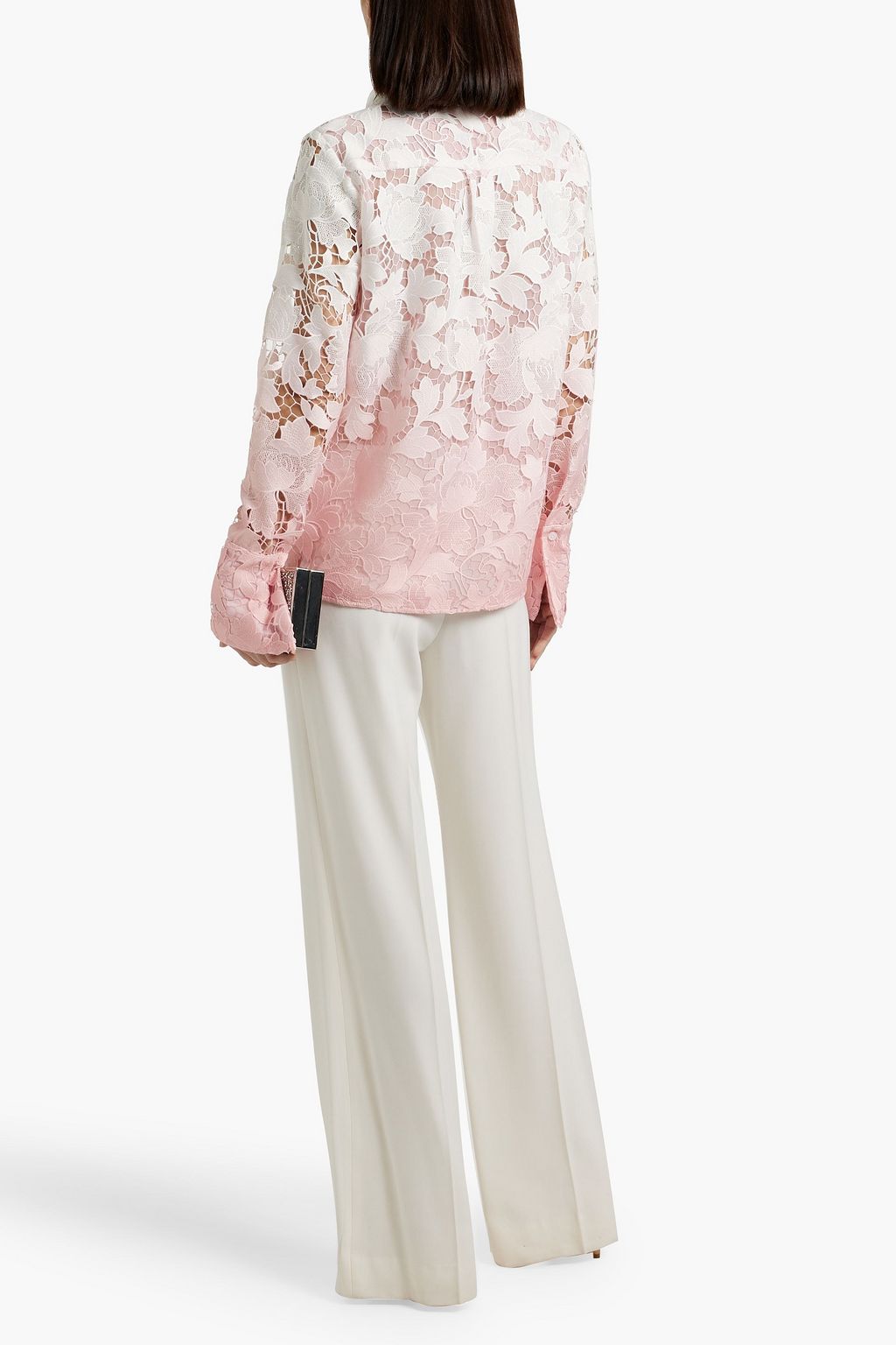 OSCAR DE LA RENTA Dégradé guipure lace shirt