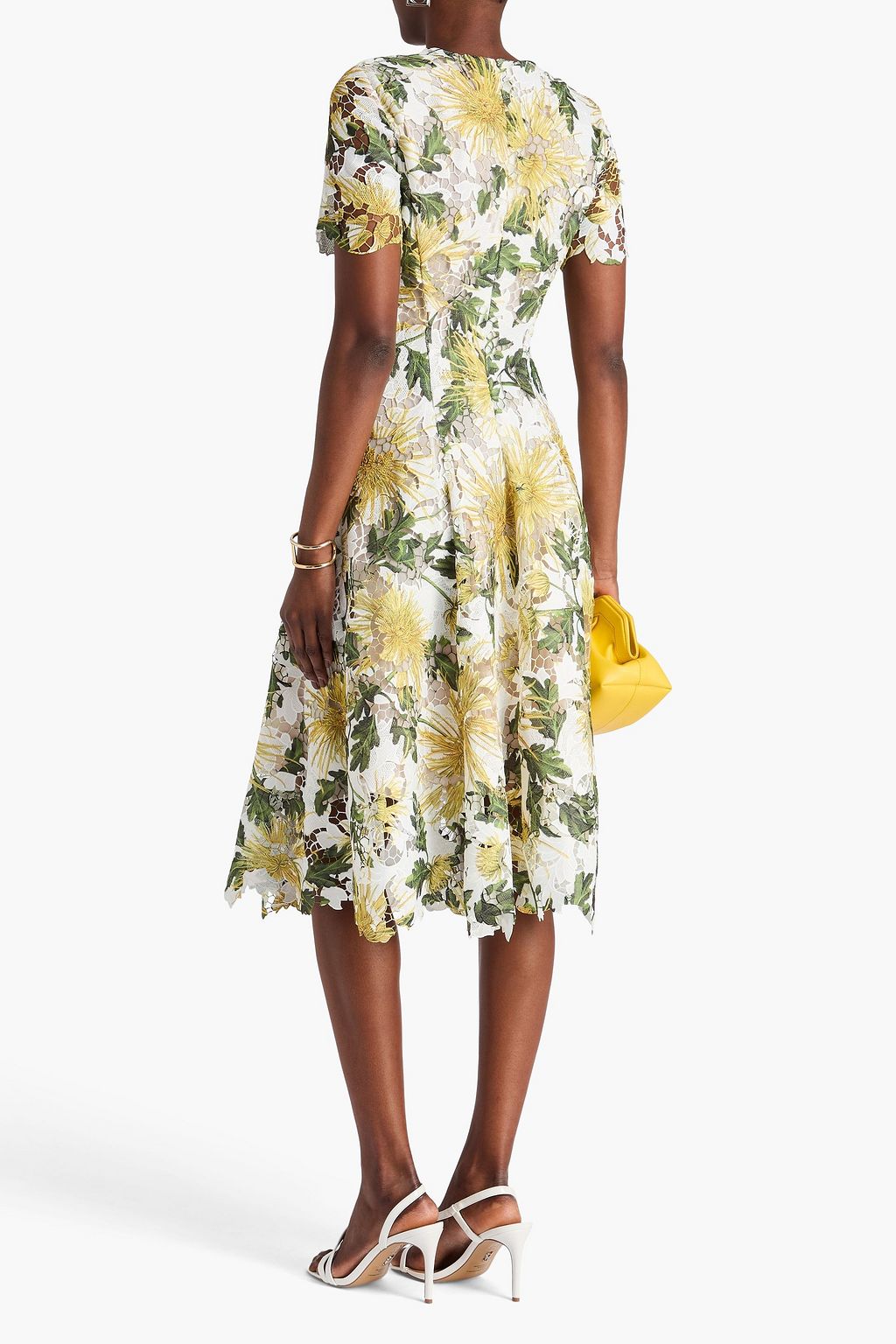 OSCAR DE LA RENTA ギピュールレース ミディワンピース