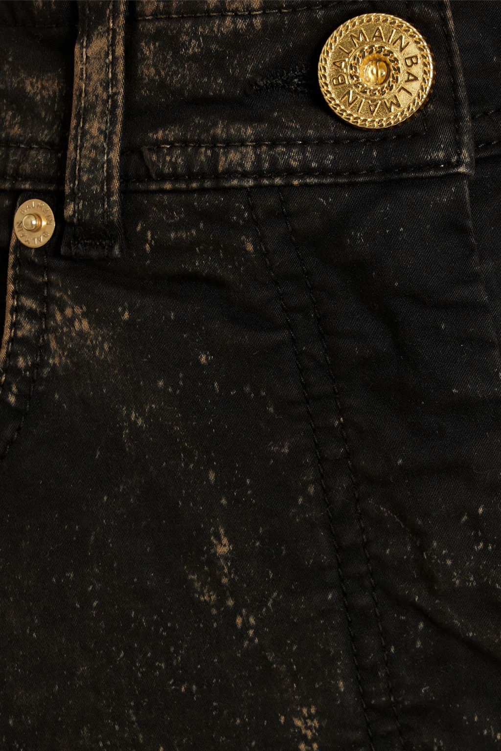 BALMAIN Acid-wash cotton-blend straight-leg pants