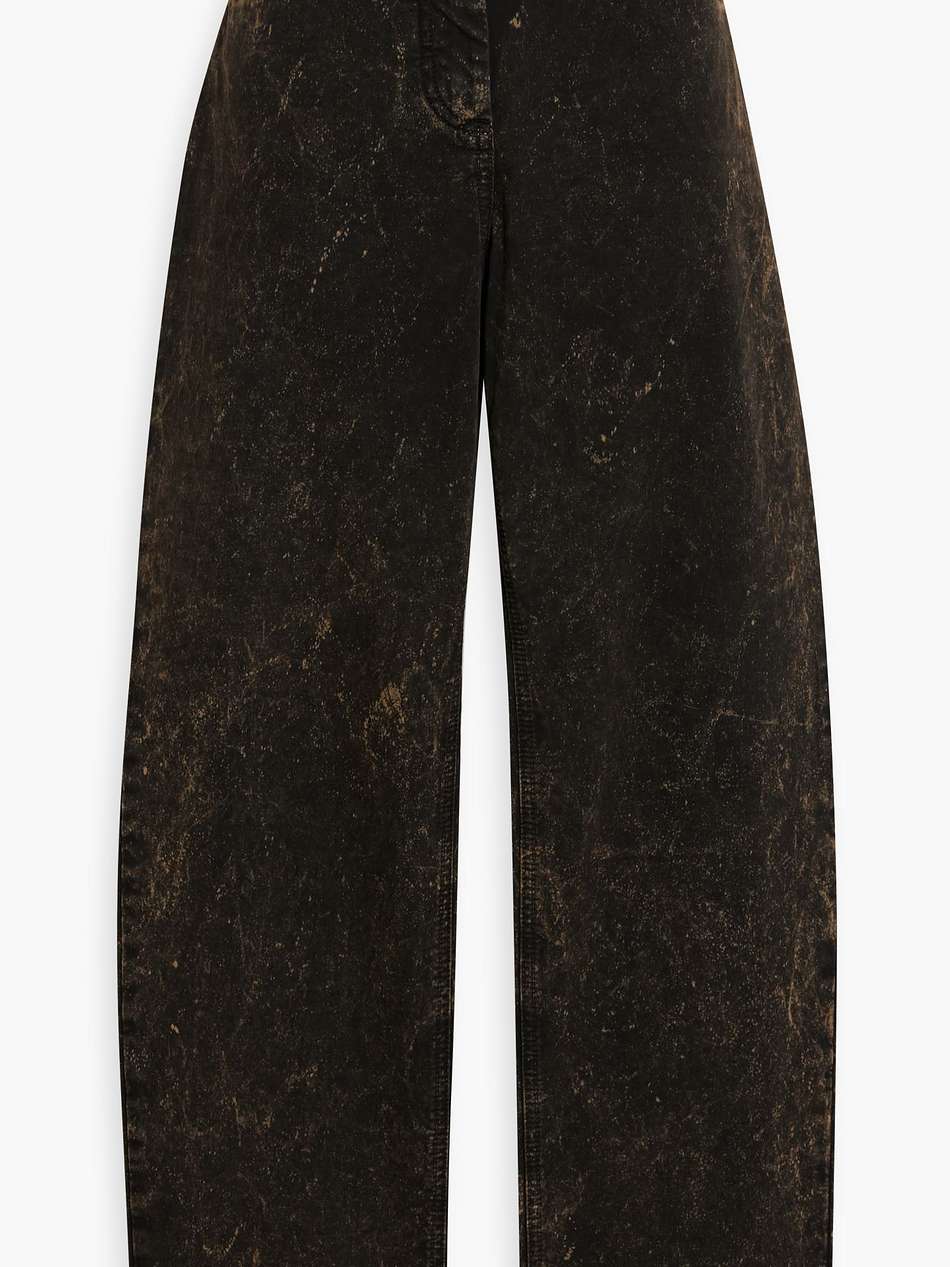 acid-wash cotton-blend straight-leg pants
