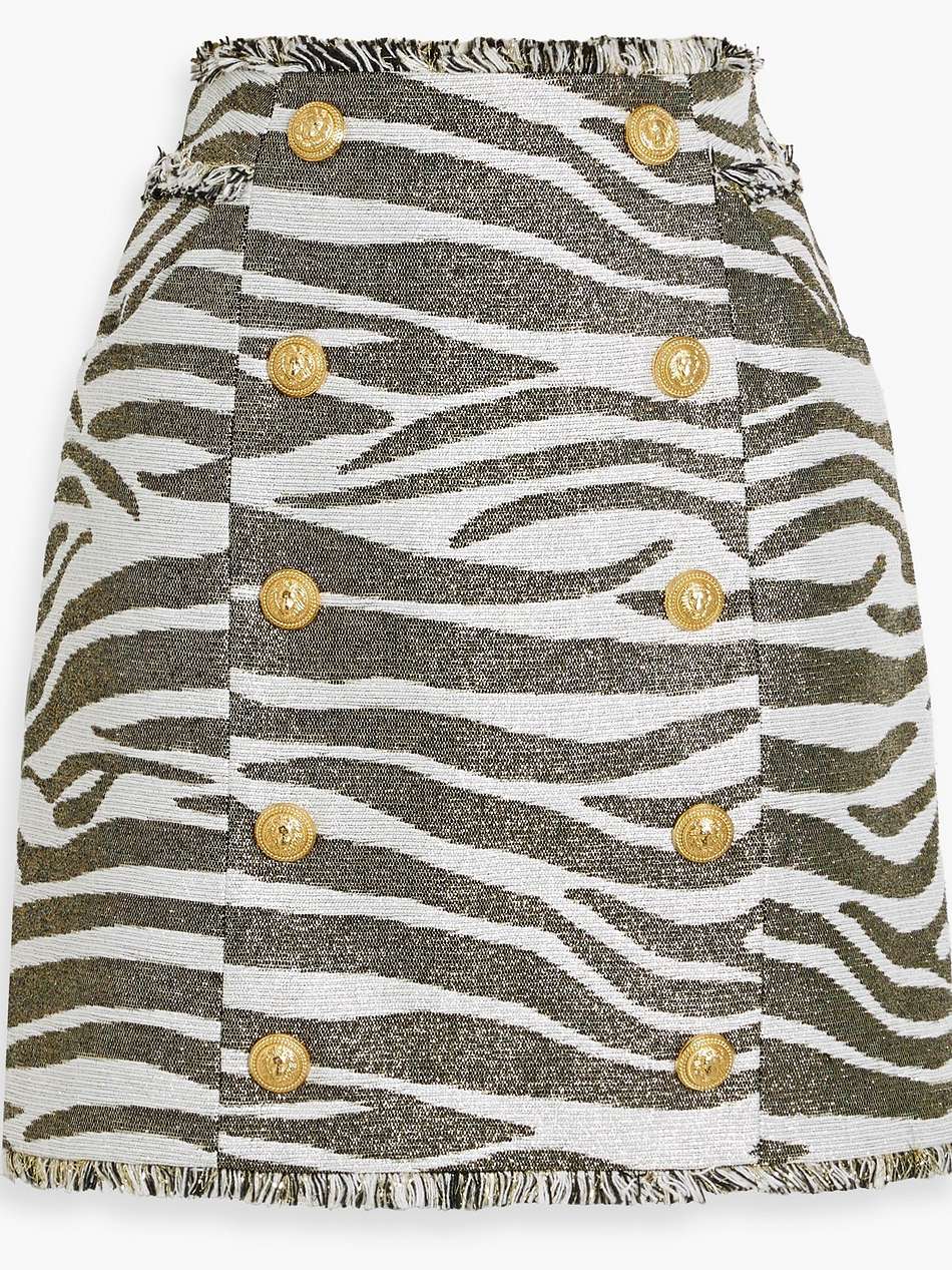 metallic zebra-jacquard mini skirt