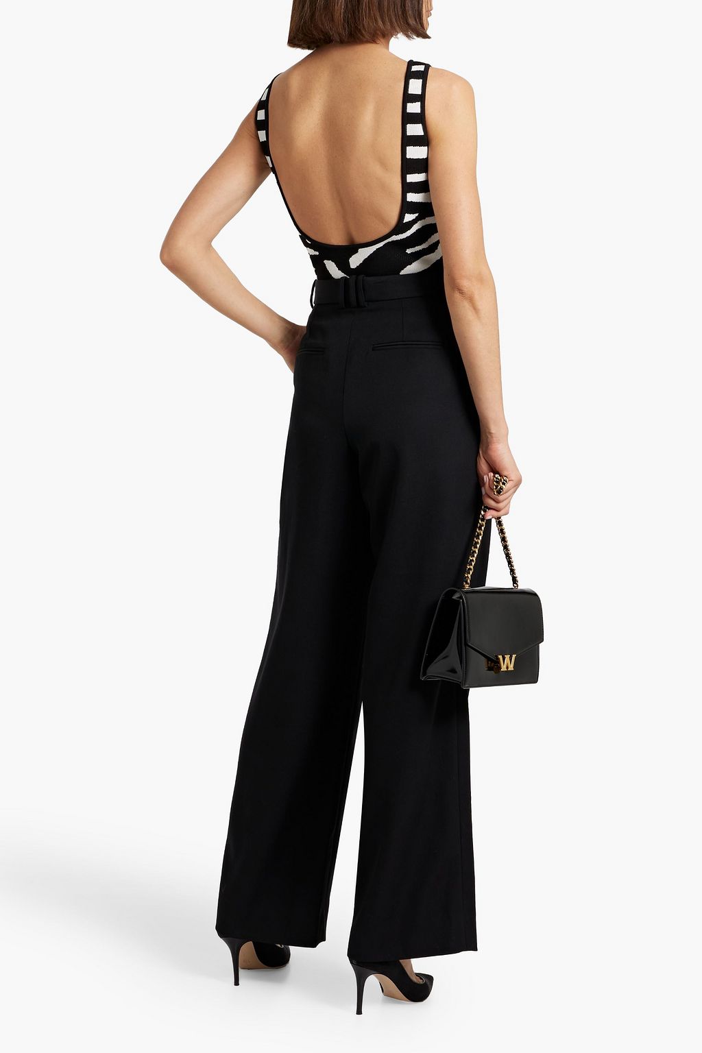 BALMAIN Grain de poudre wool wide-leg pants