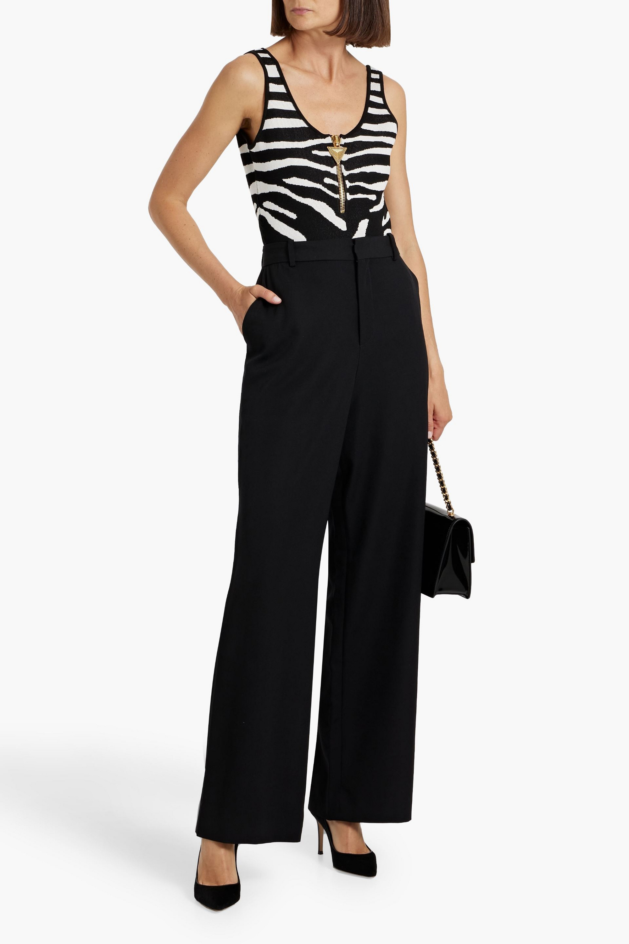 Balmain Grain de poudre wool wide-leg pants