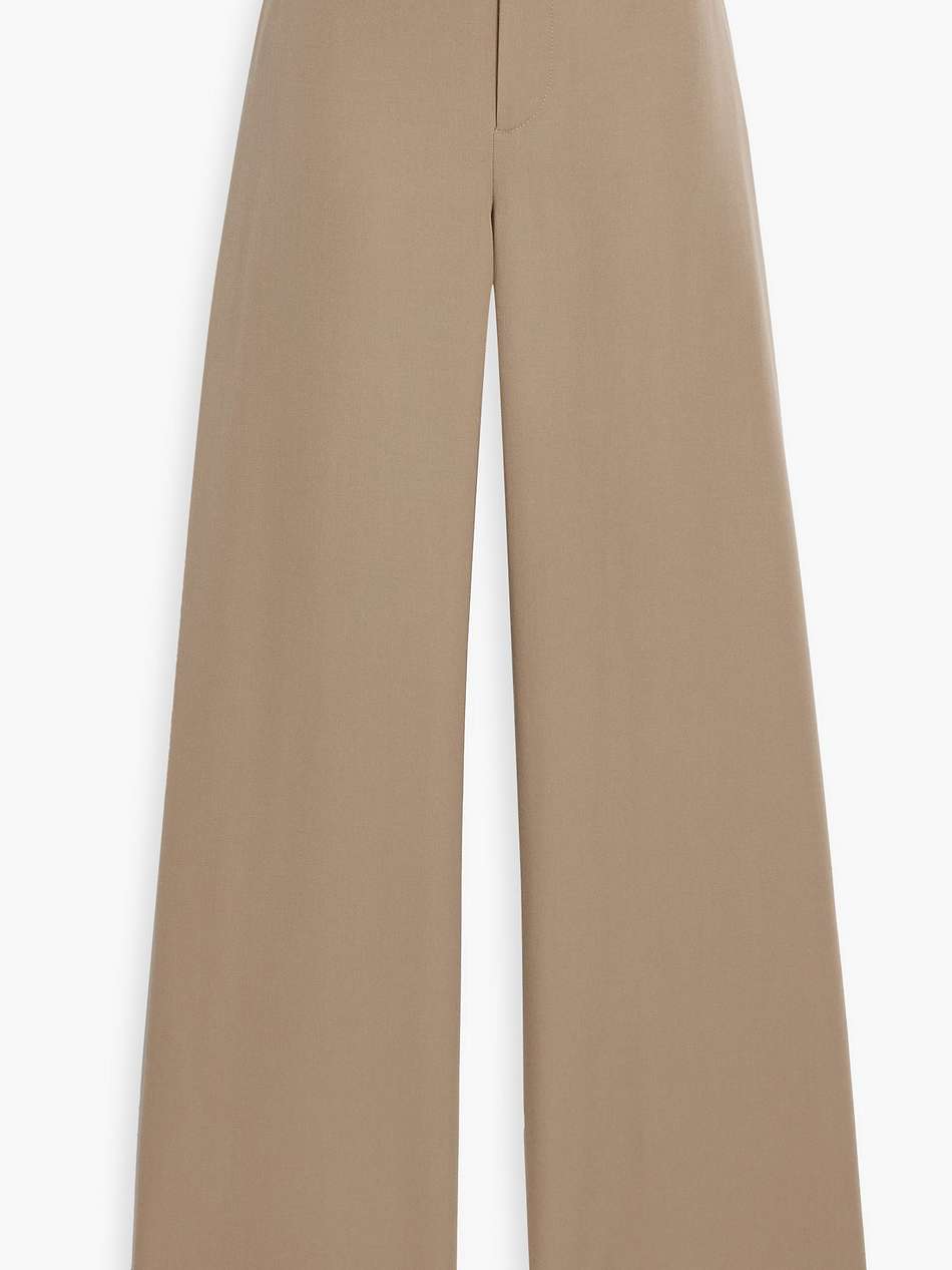 wool-twill wide-leg pants