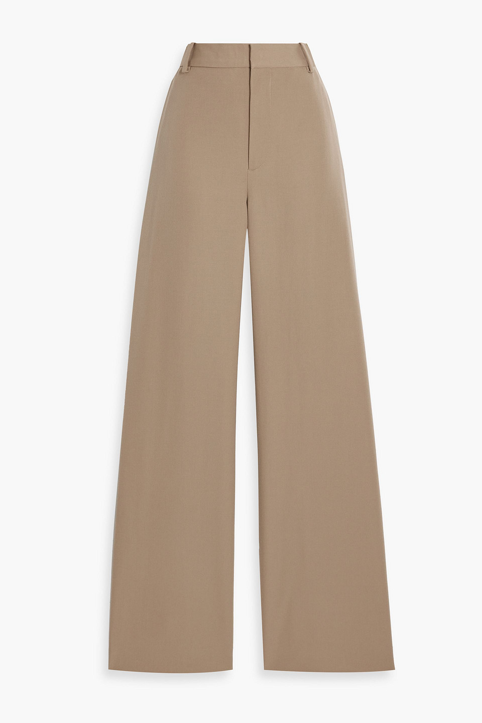 Balmain Wool-twill Wide-leg Pants In Brown