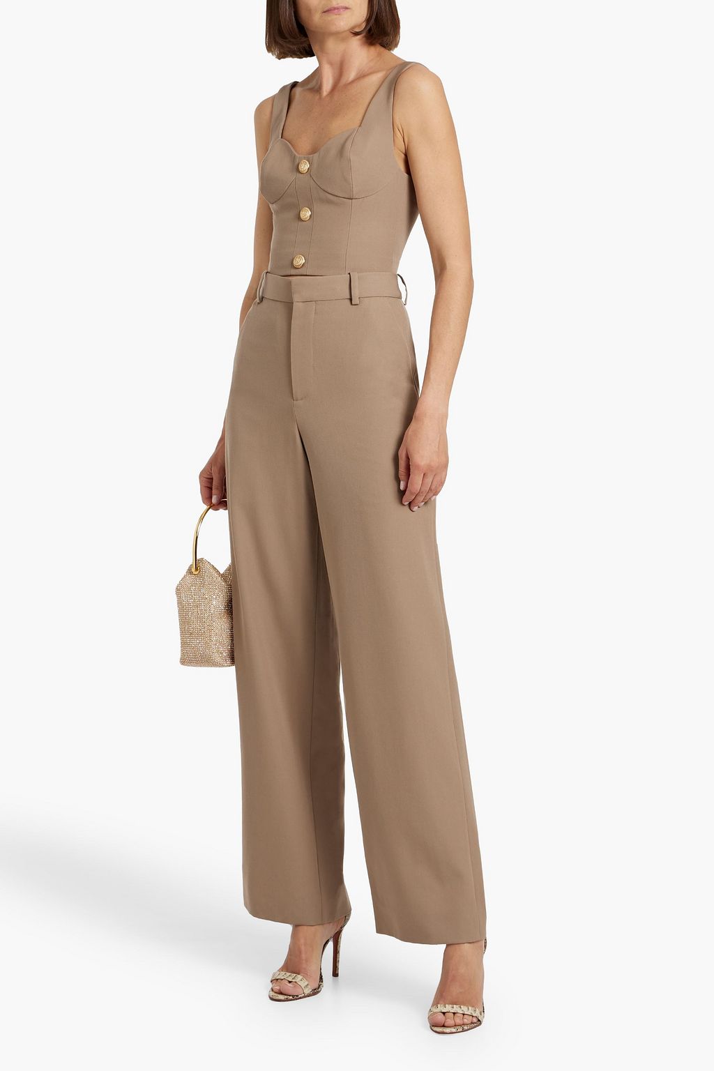 BALMAIN Wool-twill wide-leg pants